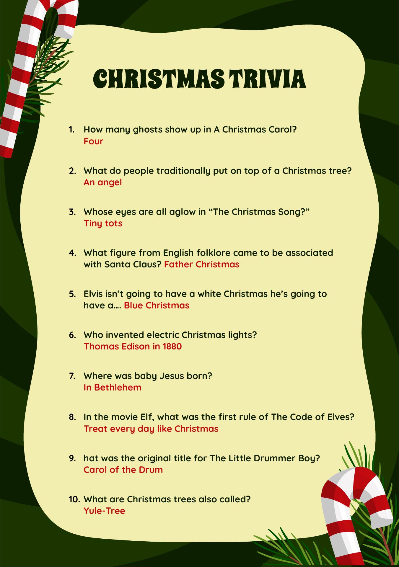 Christmas Trivia Questions for Adults