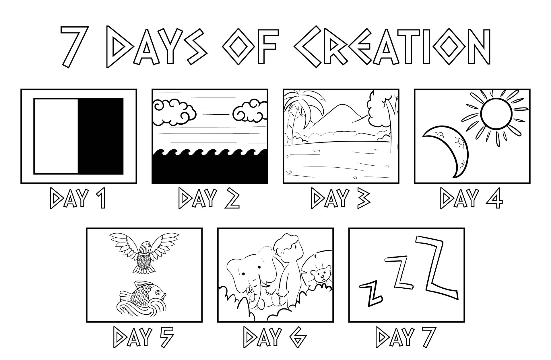 Creation Bible Story Worksheets