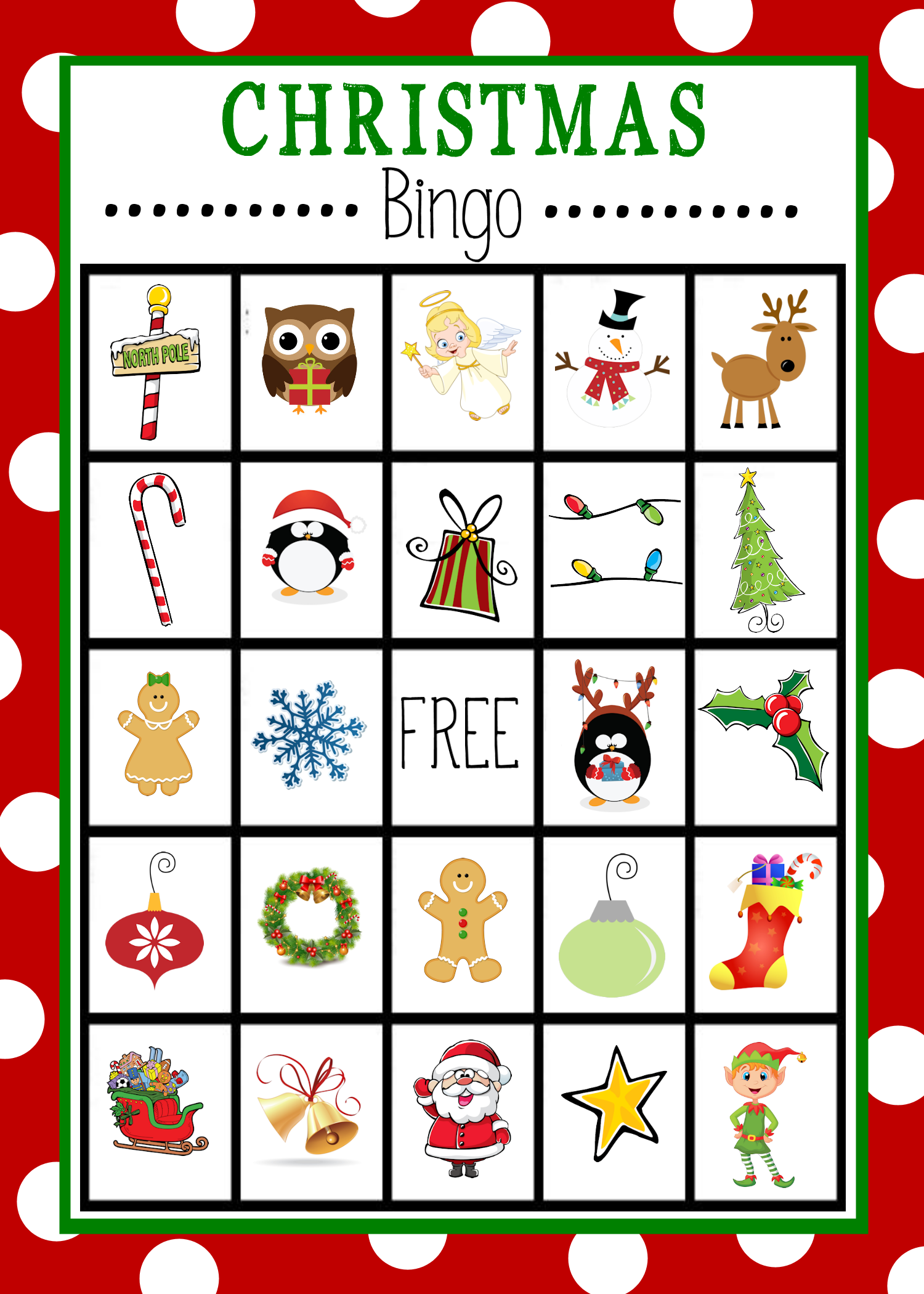 Printable Christmas Bingo Cards