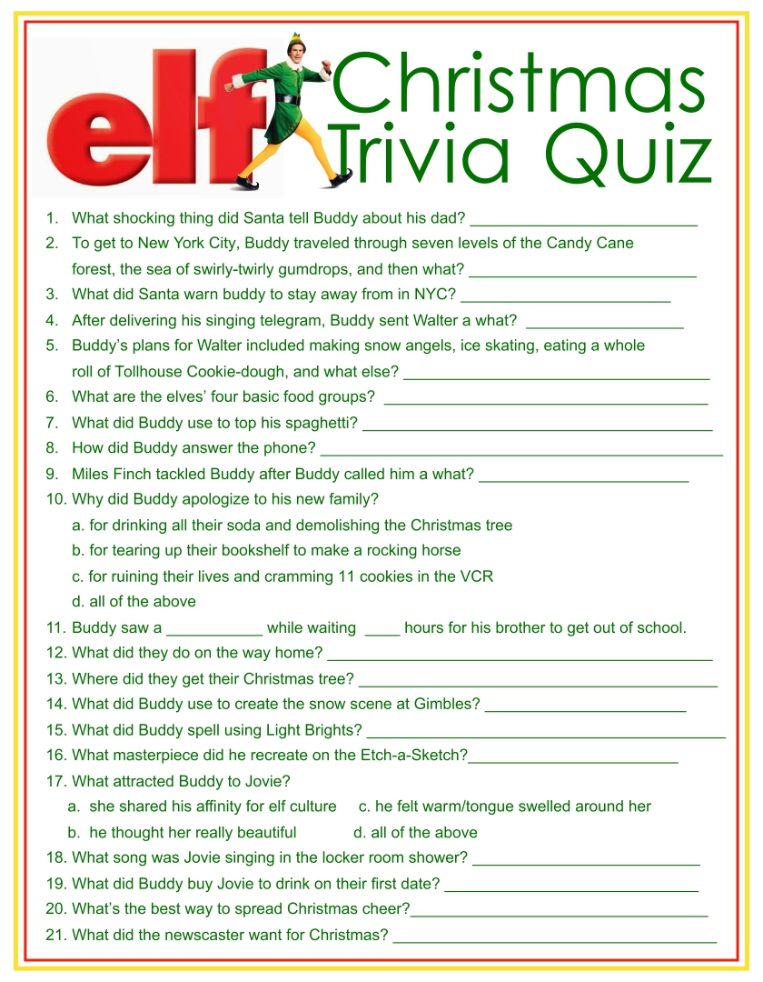 Printable Christmas Trivia Questions
