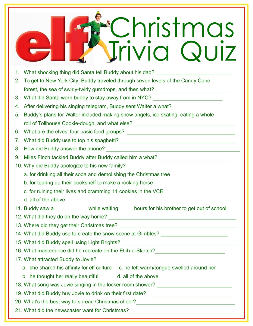 7 Best Printable Christmas Trivia Worksheets Printablee Com