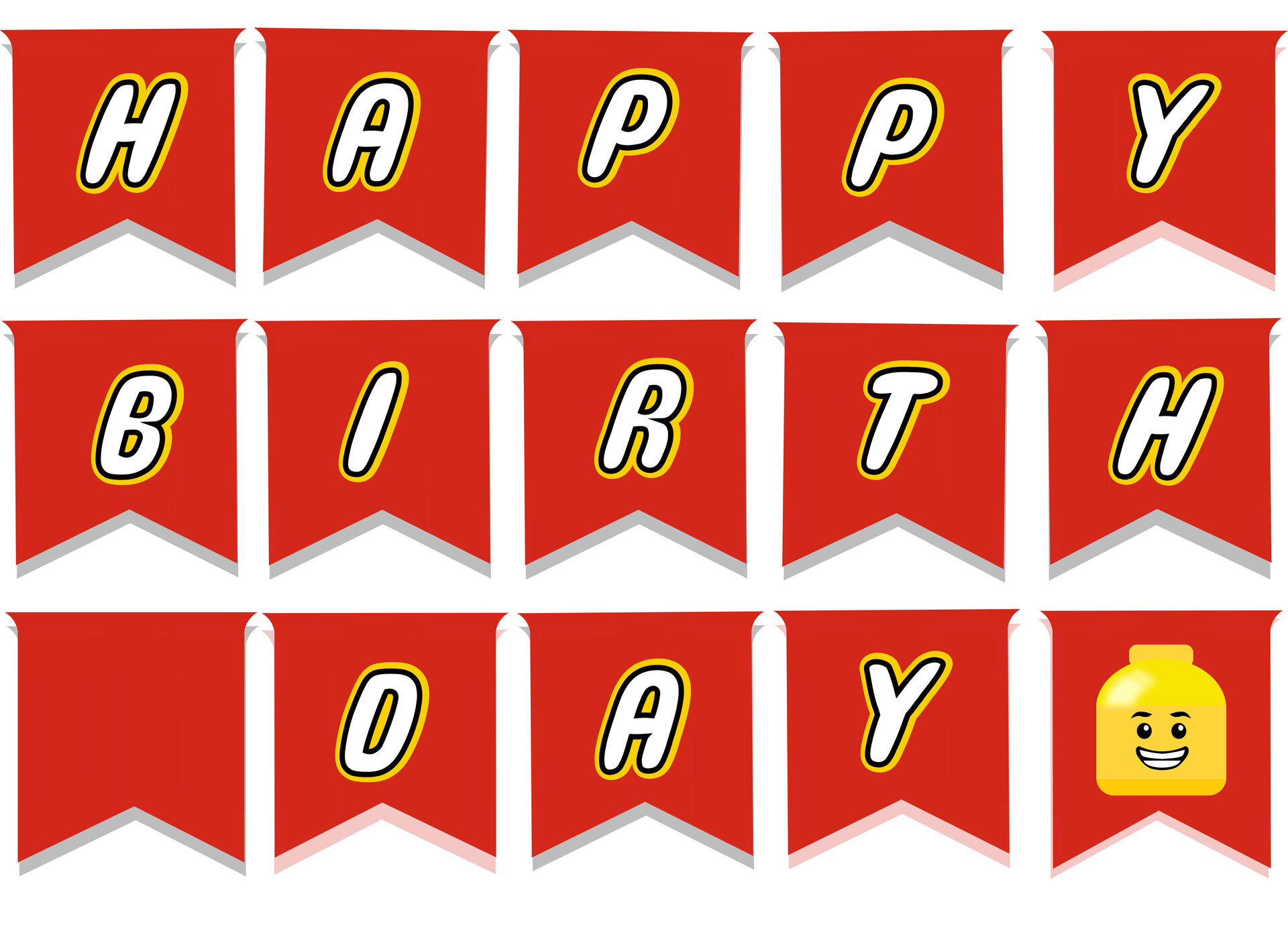 Printable LEGO Happy Birthday Sign