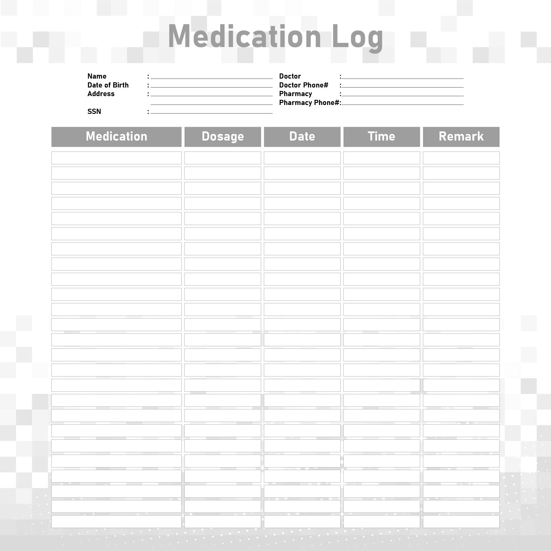 Sample Medication Log Printable