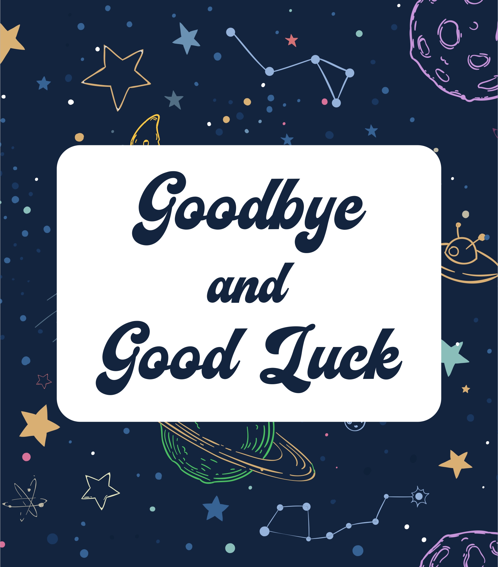 20 Best Good Bye Cards Printable - printablee.com In Good Luck Card Templates