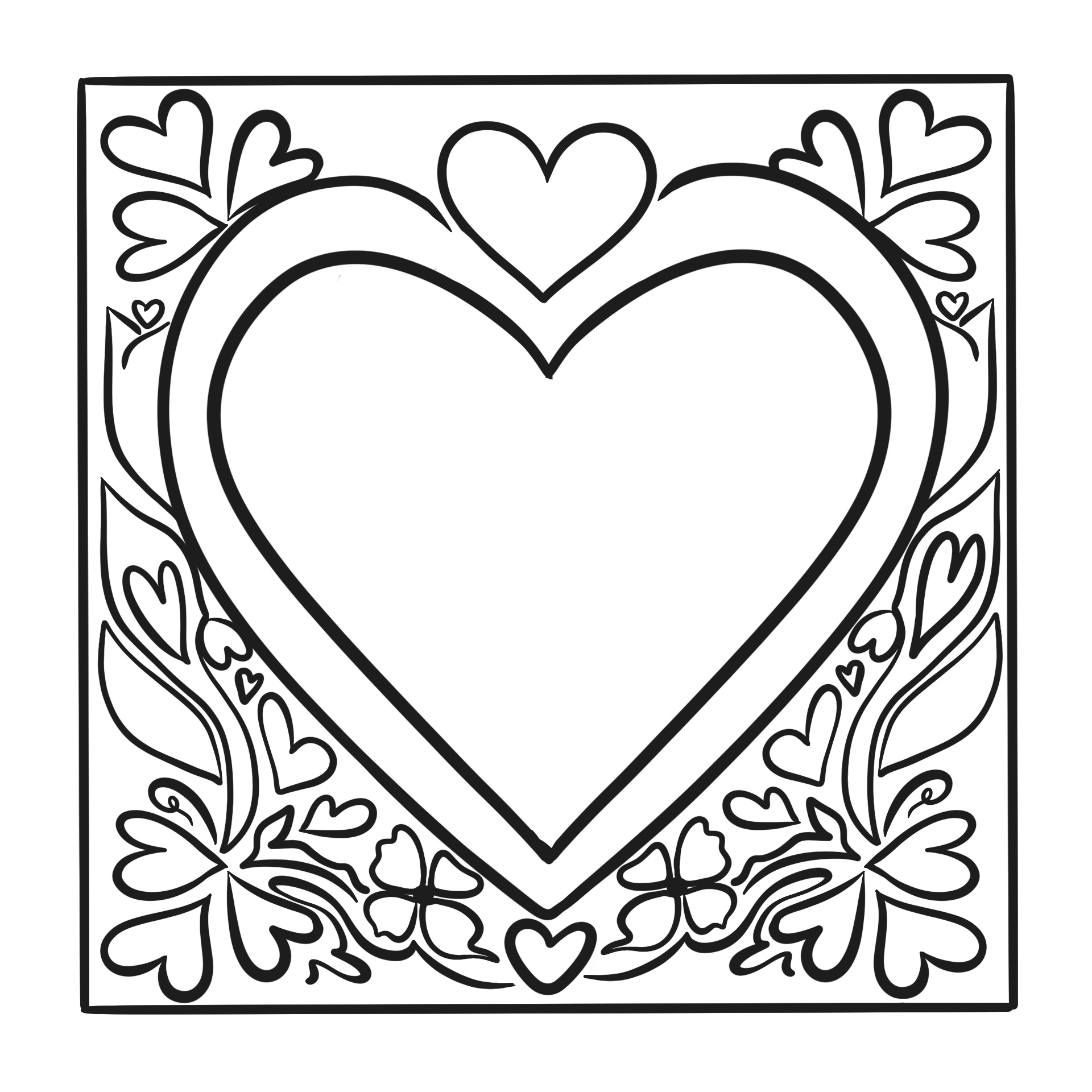 Heart Frame Coloring Pages