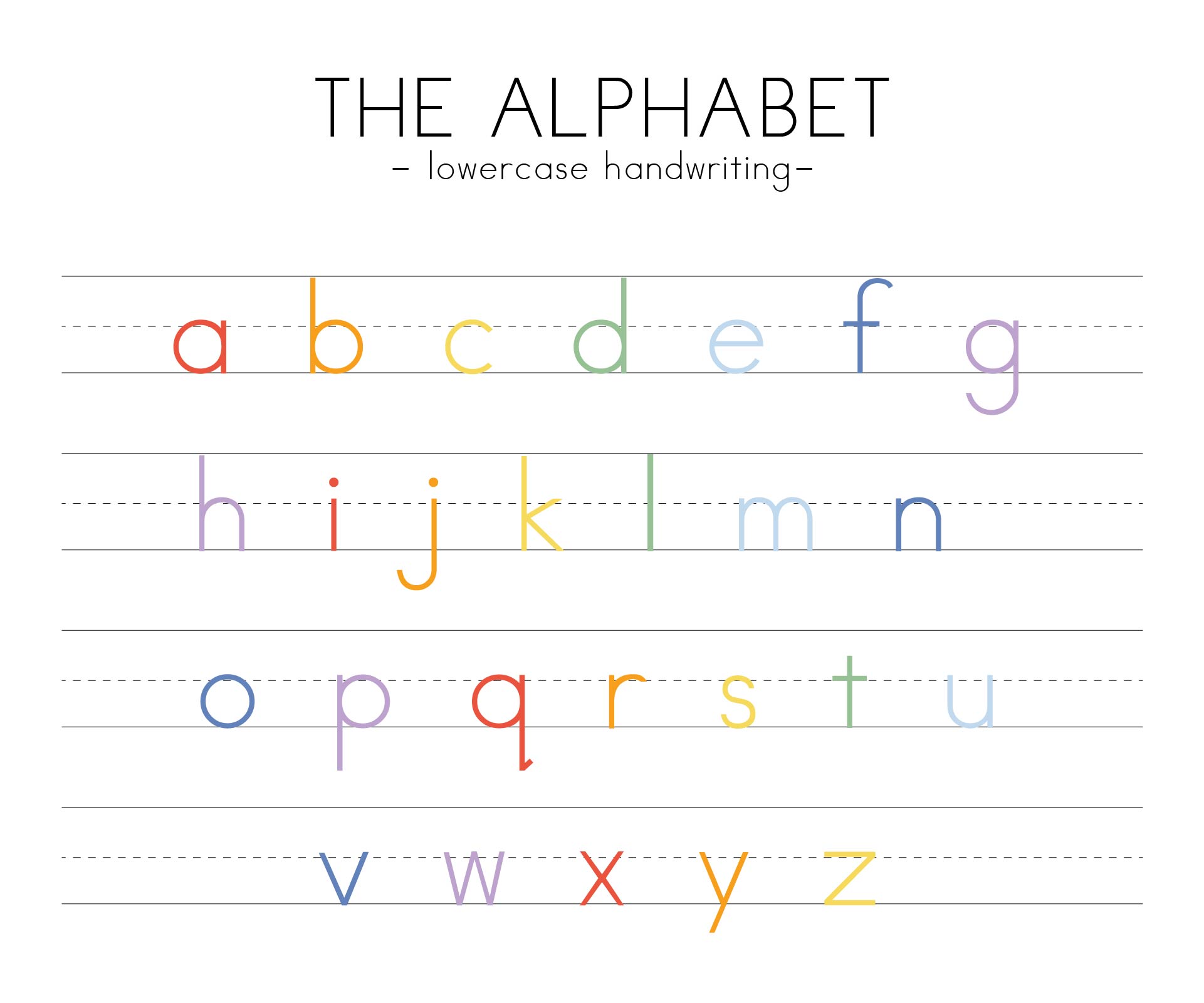 Lower Case Alphabet Letters