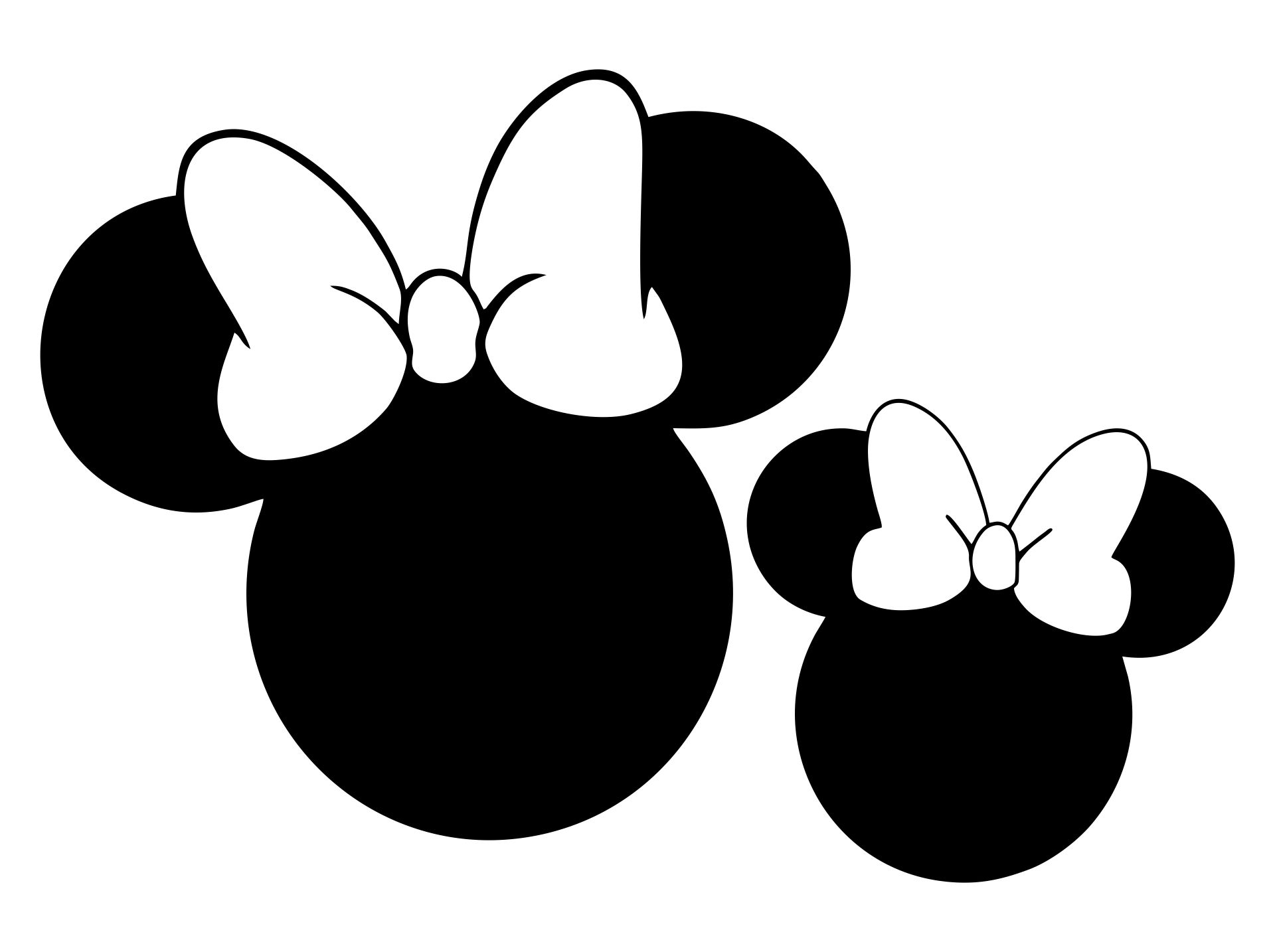 Mickey Minnie Mouse Head Silhouette