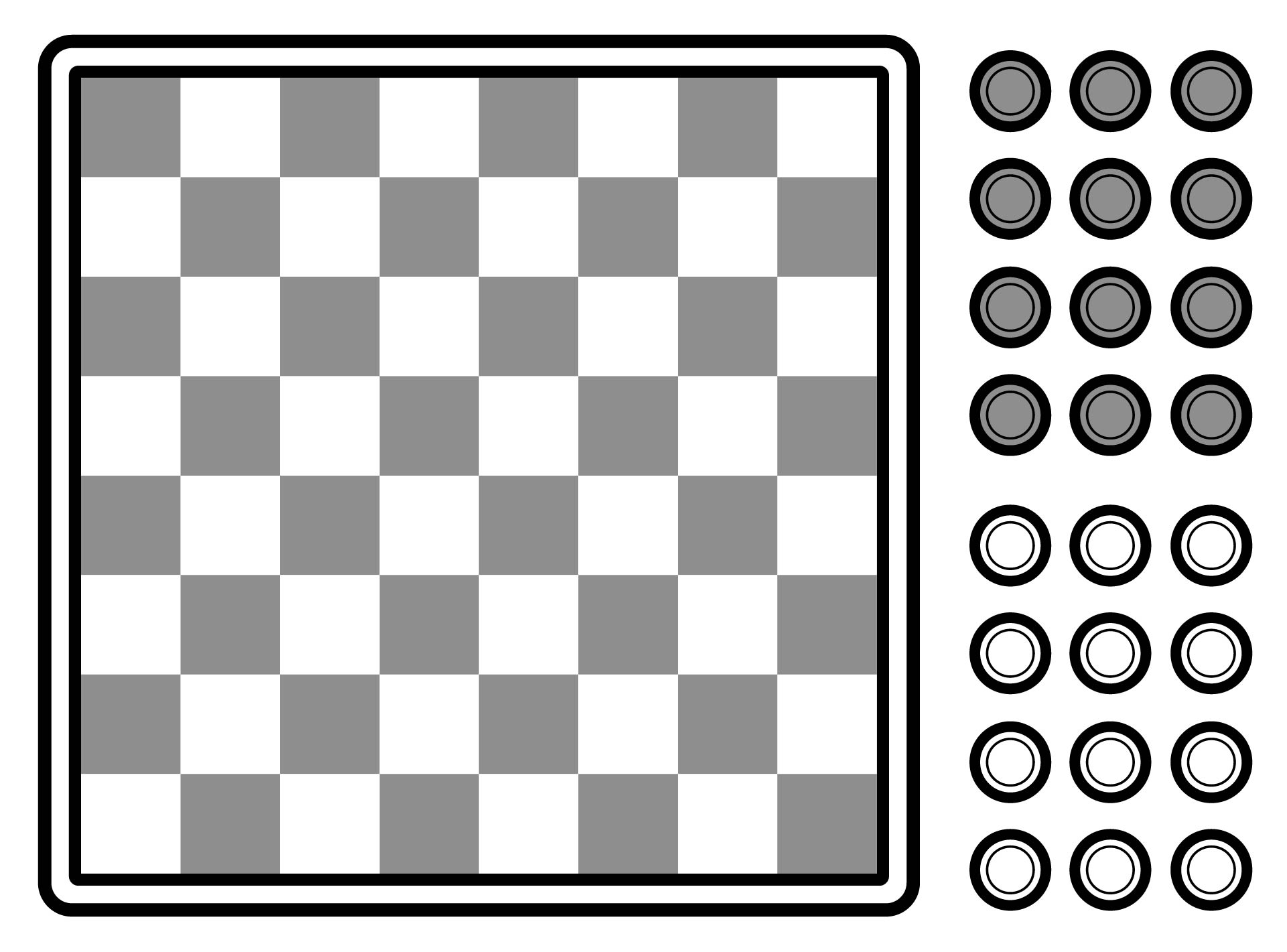 Printable Checkers Board Game Pieces