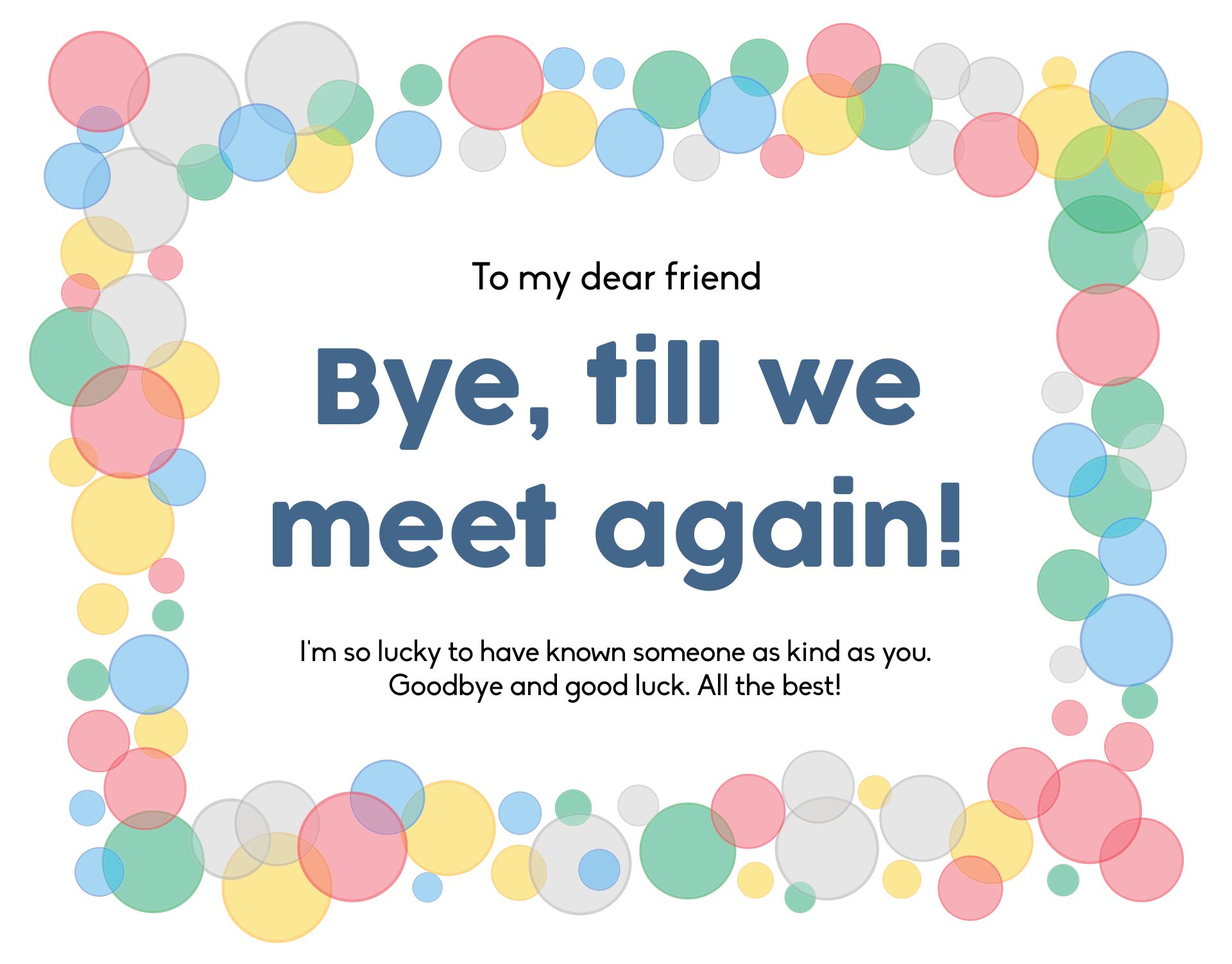 10 Best Good Bye Cards Printable Printablee