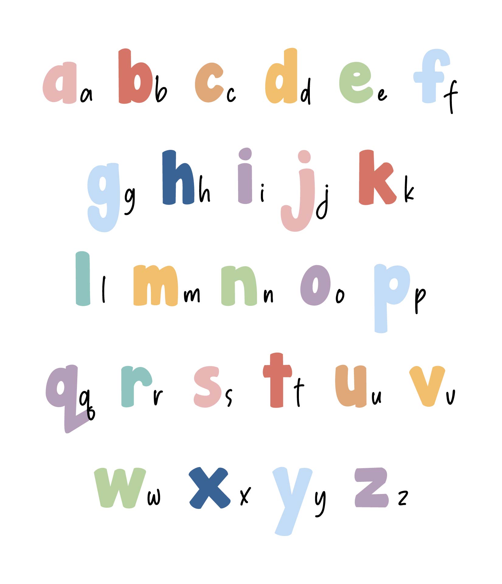 Printable Lower Case Alphabet Letters