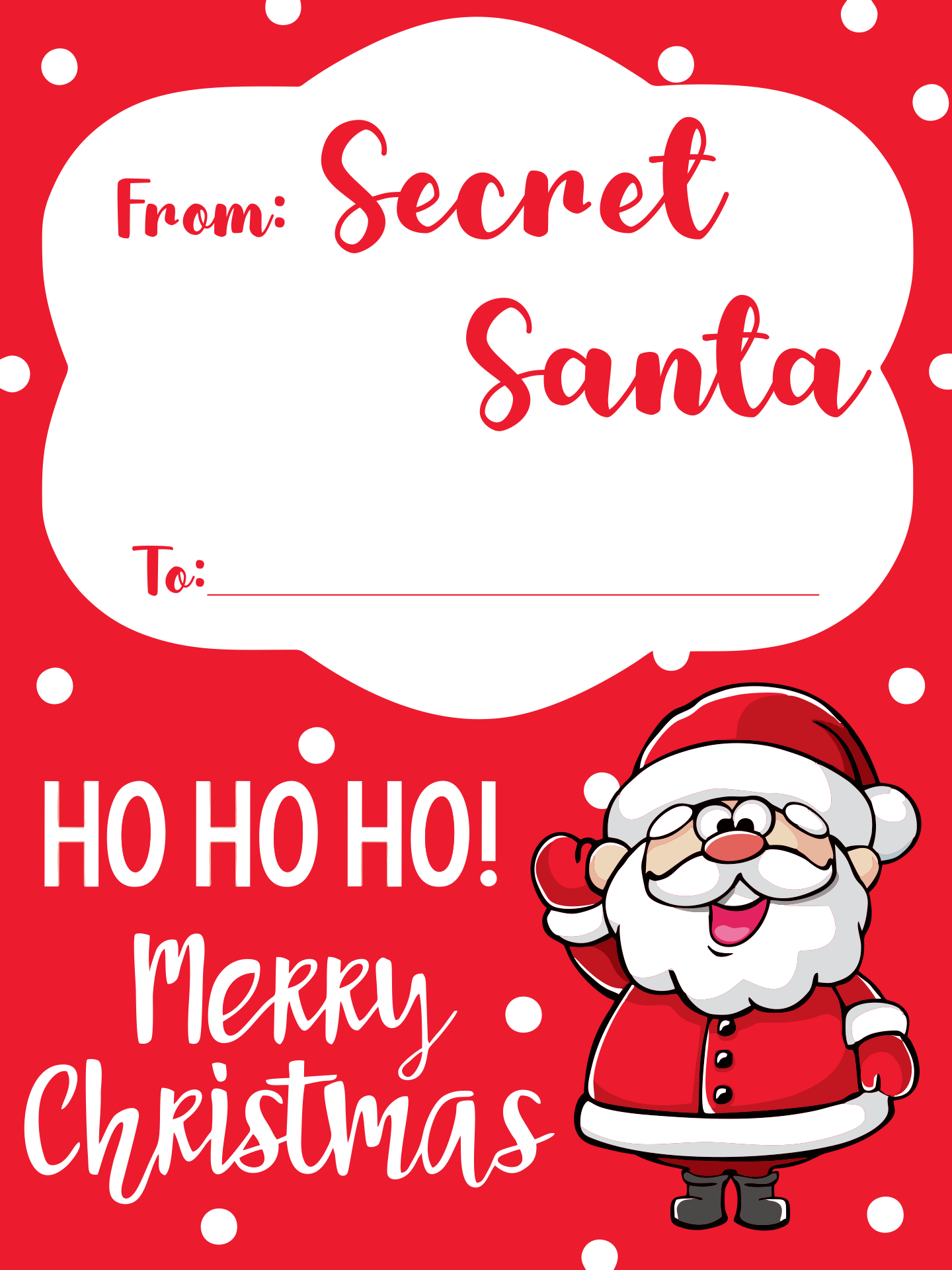 Printable Secret Santa Gift Tags