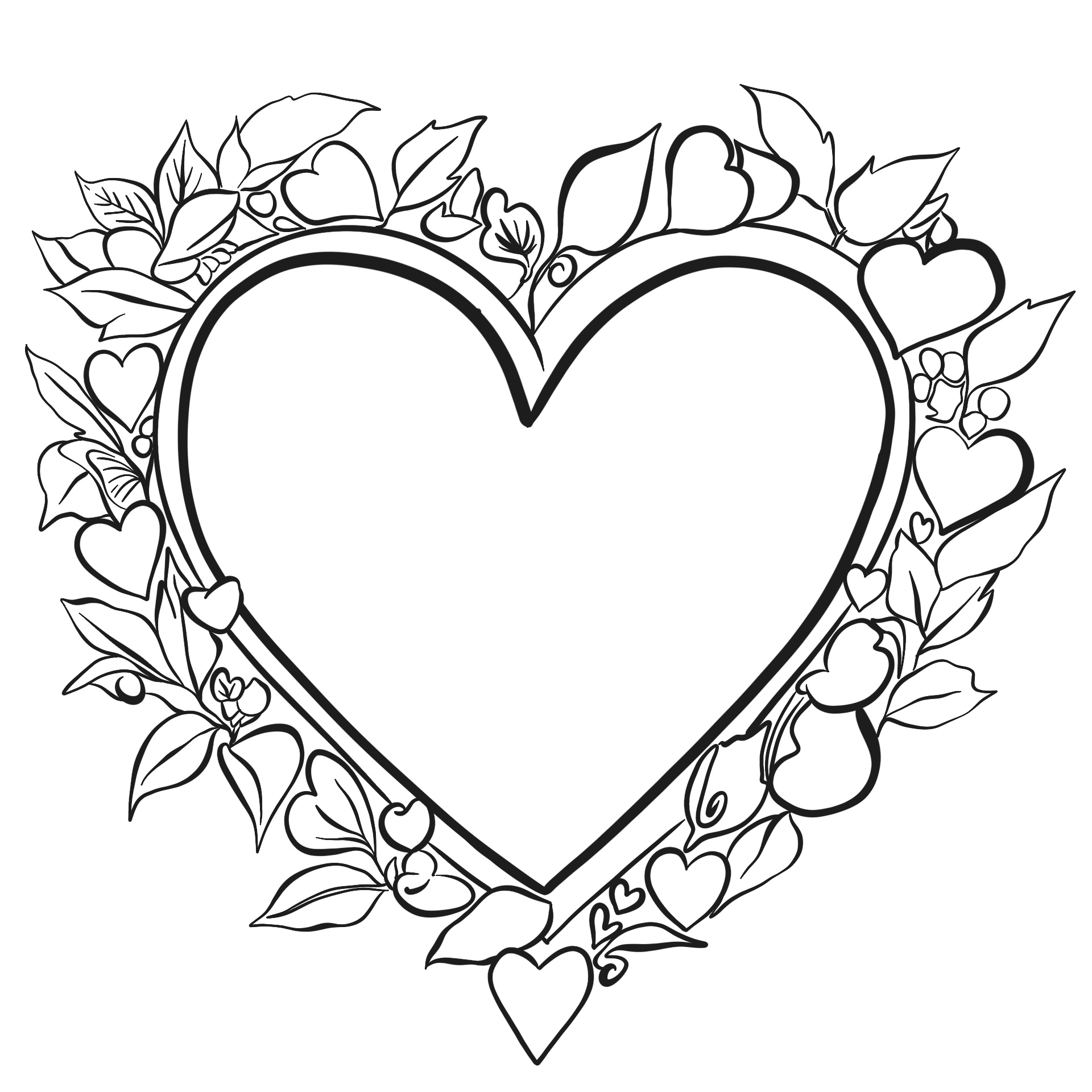 Printable Valentine Coloring Page of a Picture Frame