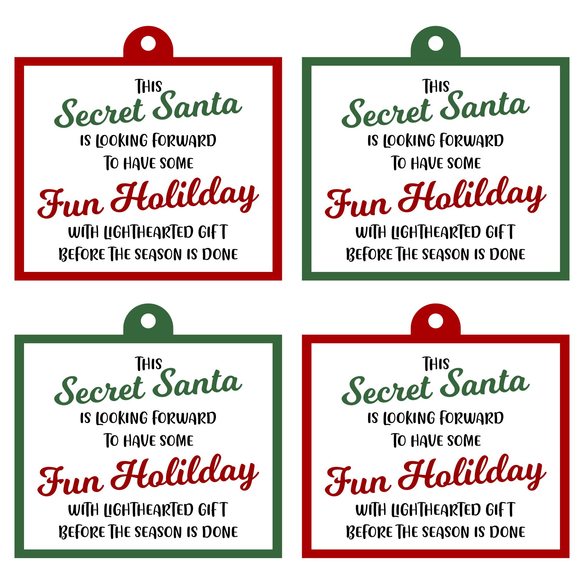 Printable Secret Santa Notes