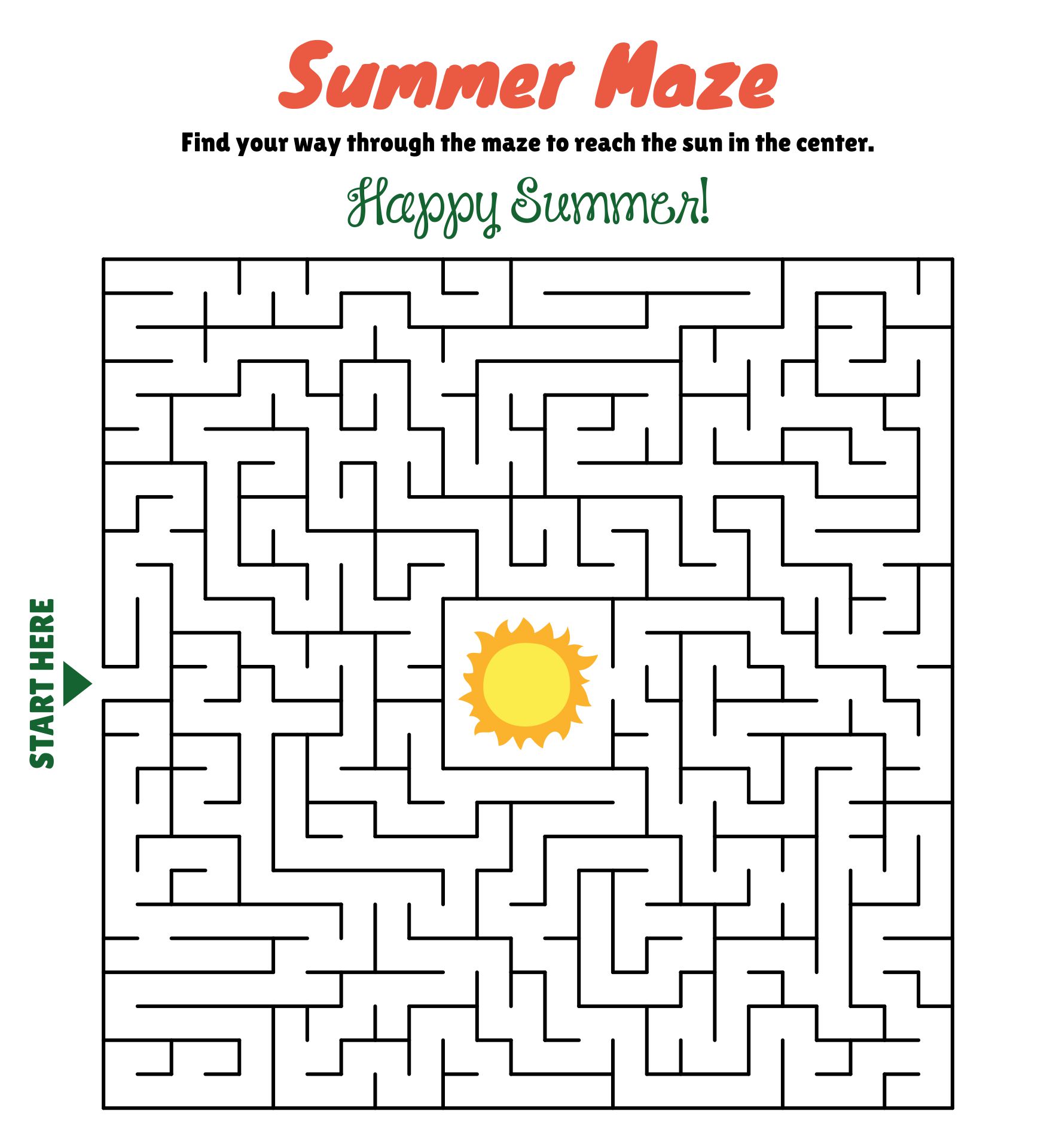 Summer Printables Mazes