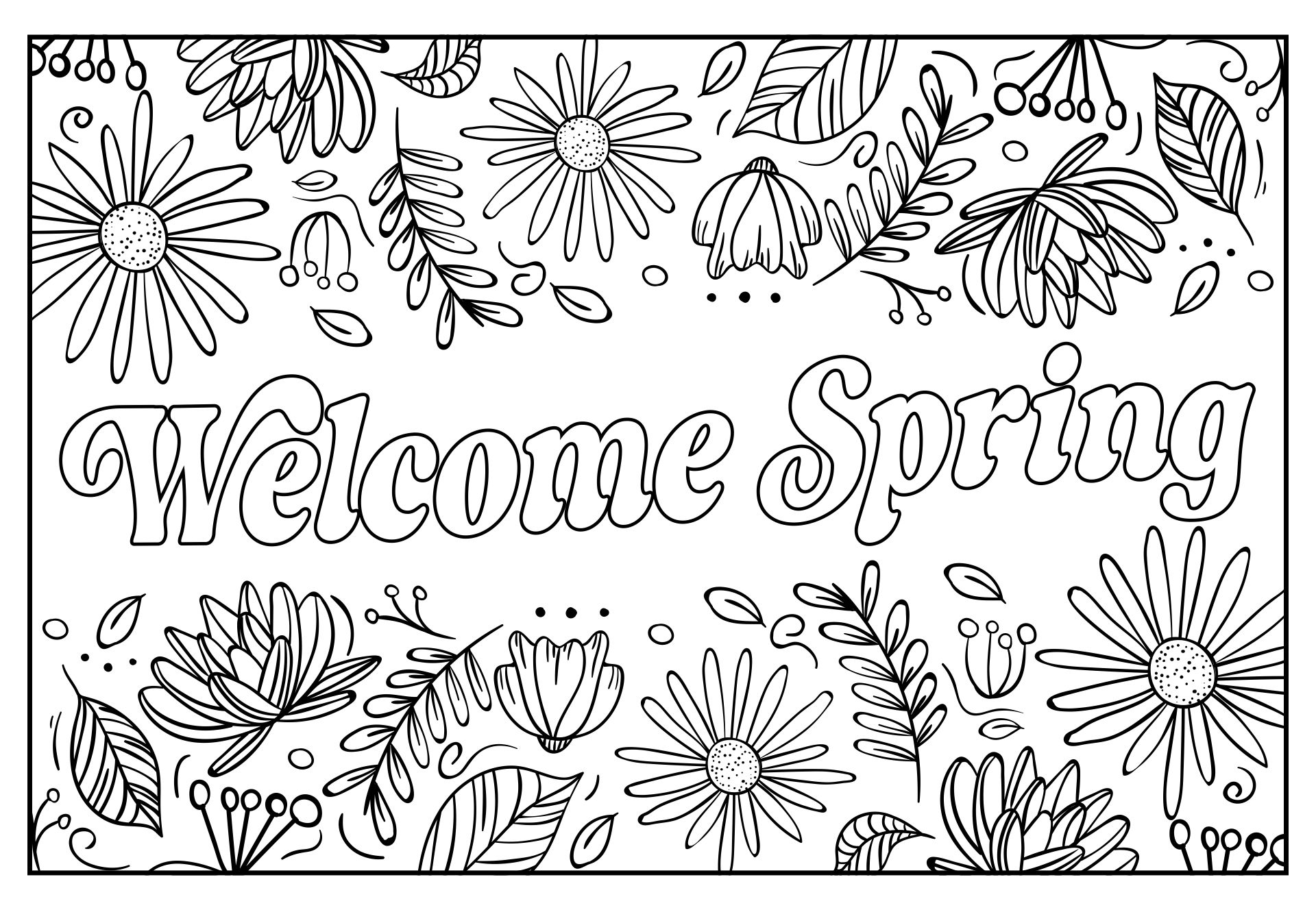 Welcome Sign Coloring Page