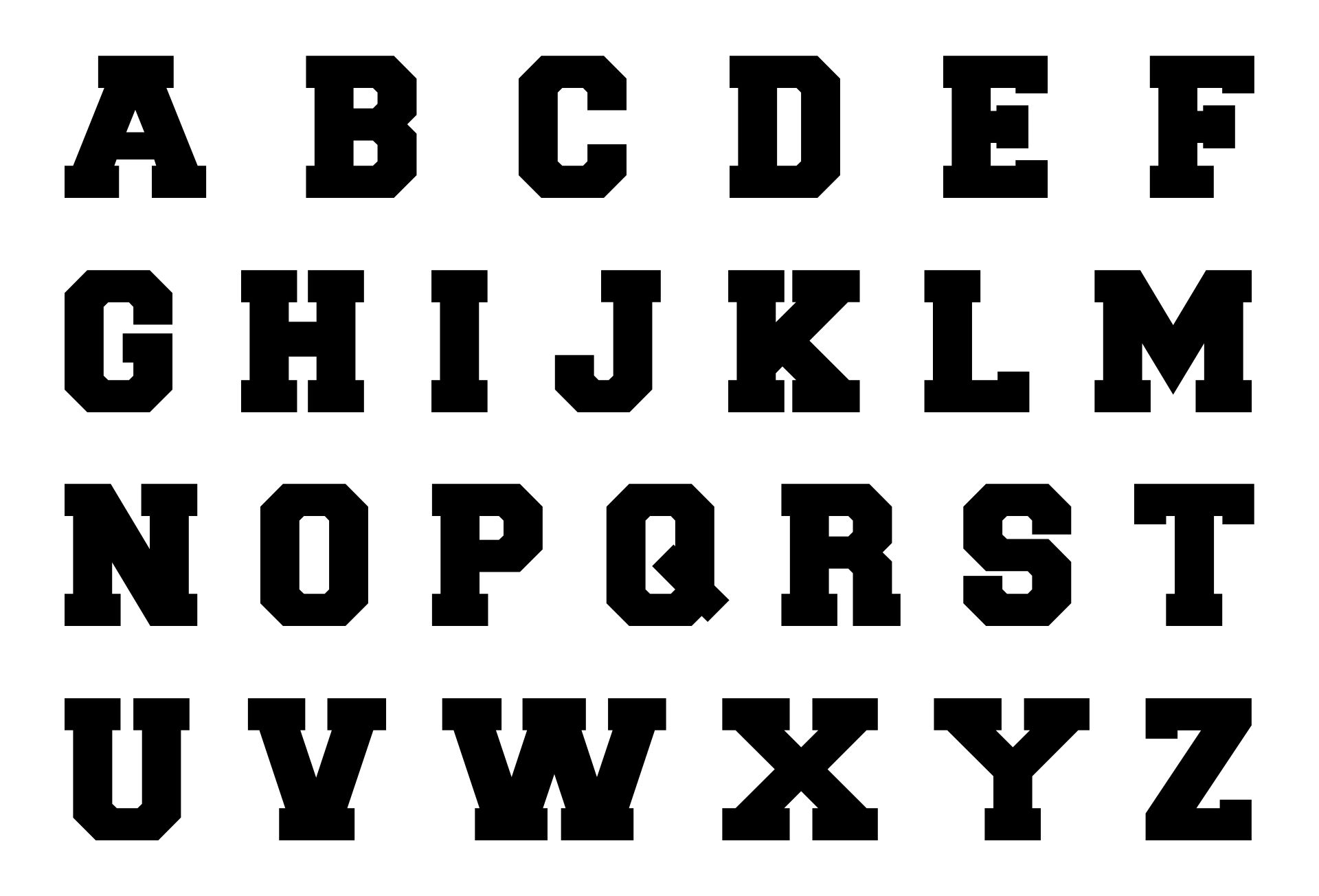 2 Inch Alphabet Letters Printable Template