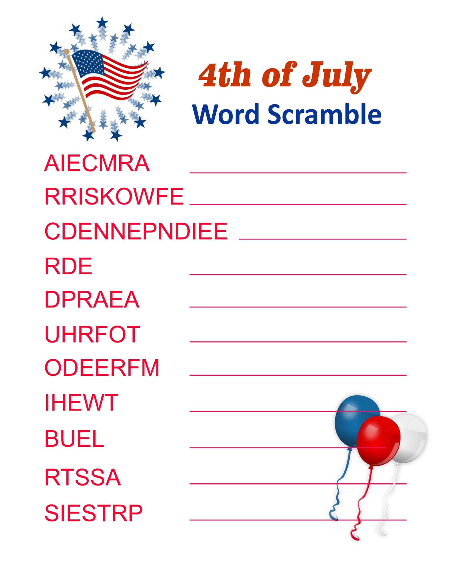 Fourth Of July Trivia 10 Free PDF Printables Printablee