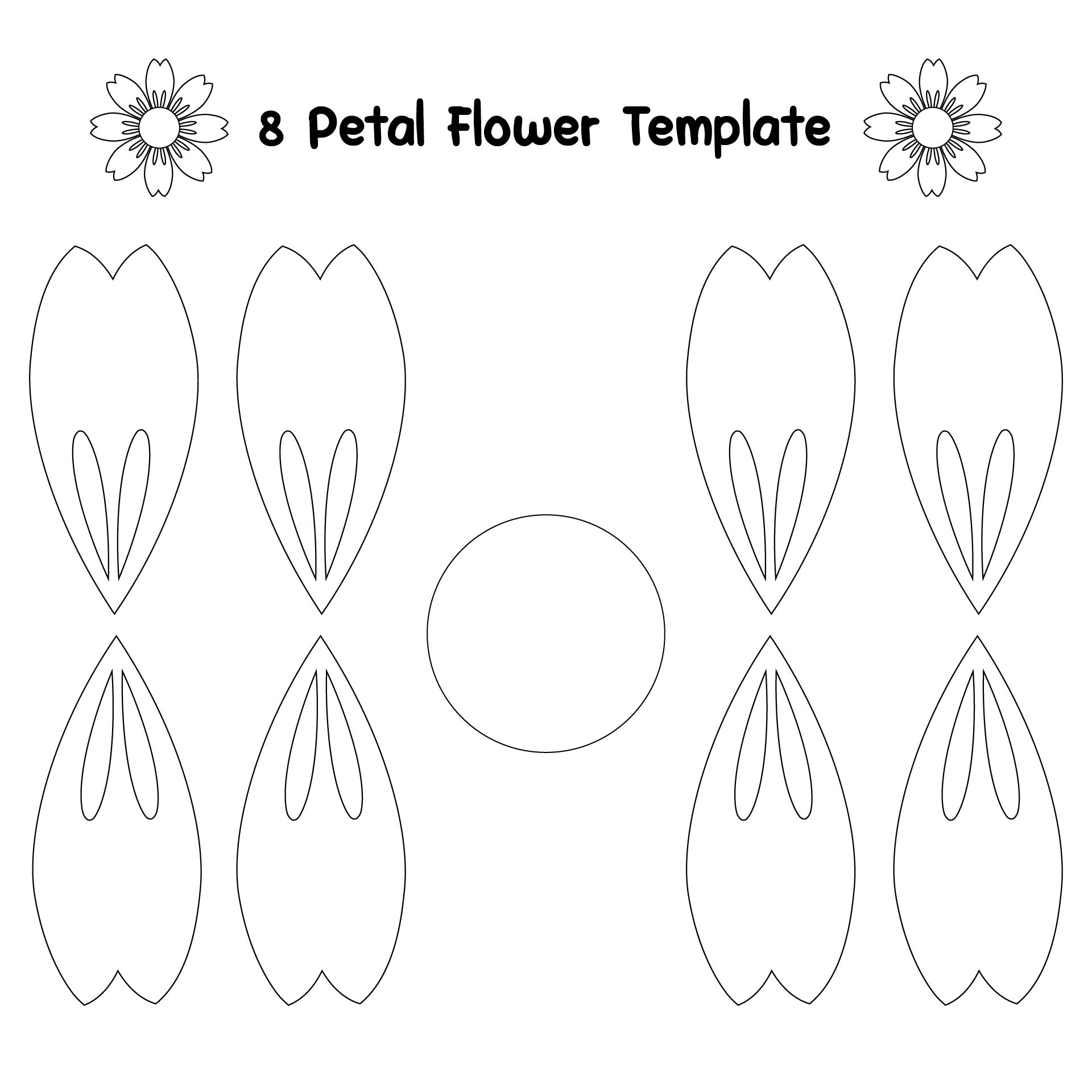 8 Petal Flower Template