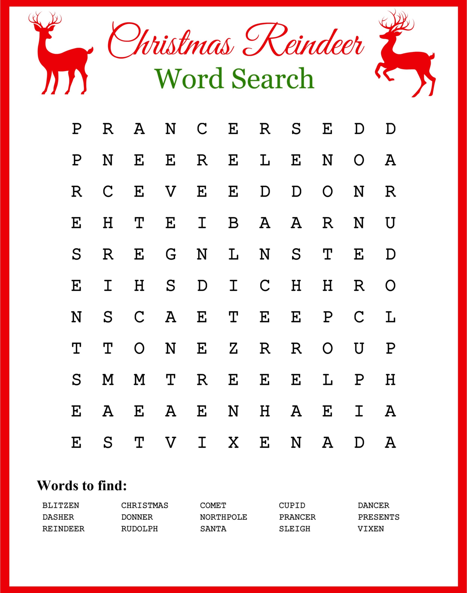 Printable Christmas Word Search