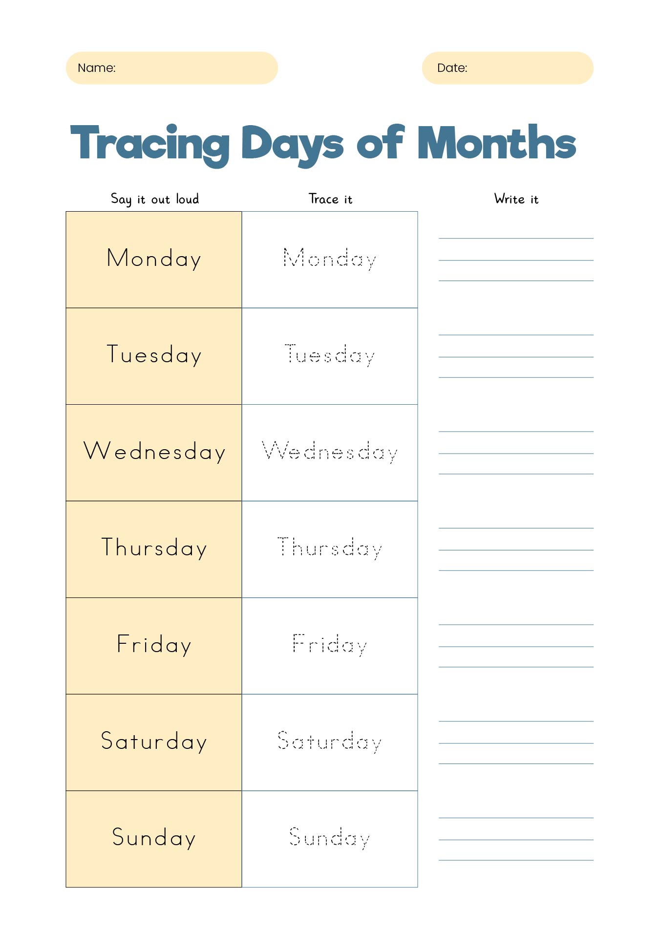 Days Weeks Months Years Worksheets