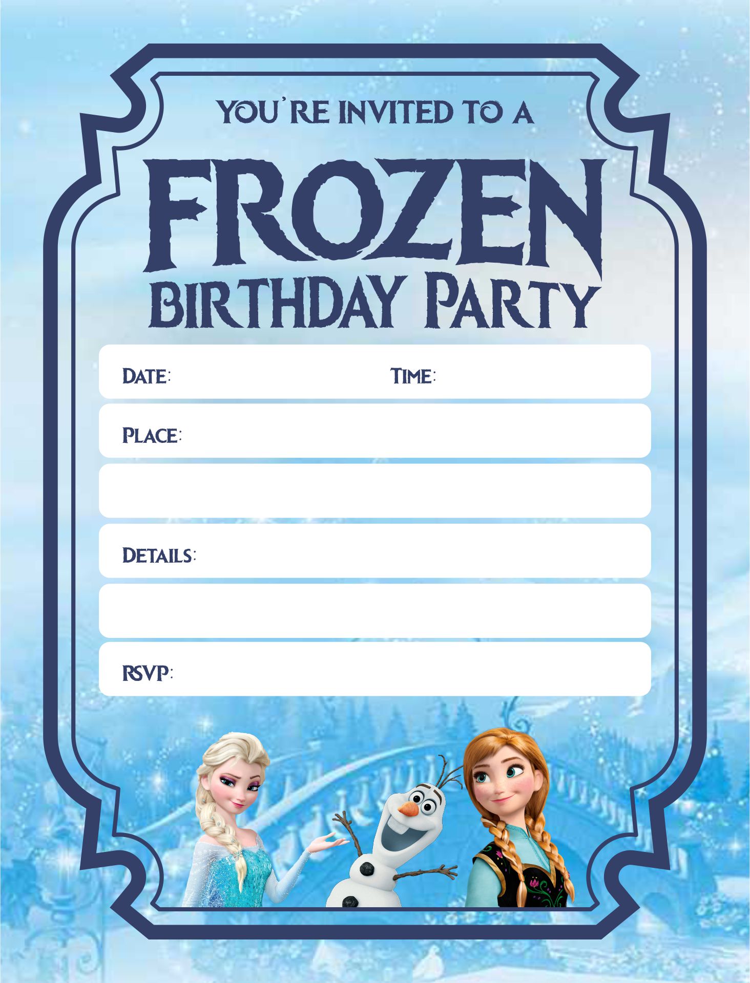 Disney Frozen Birthday Invitation