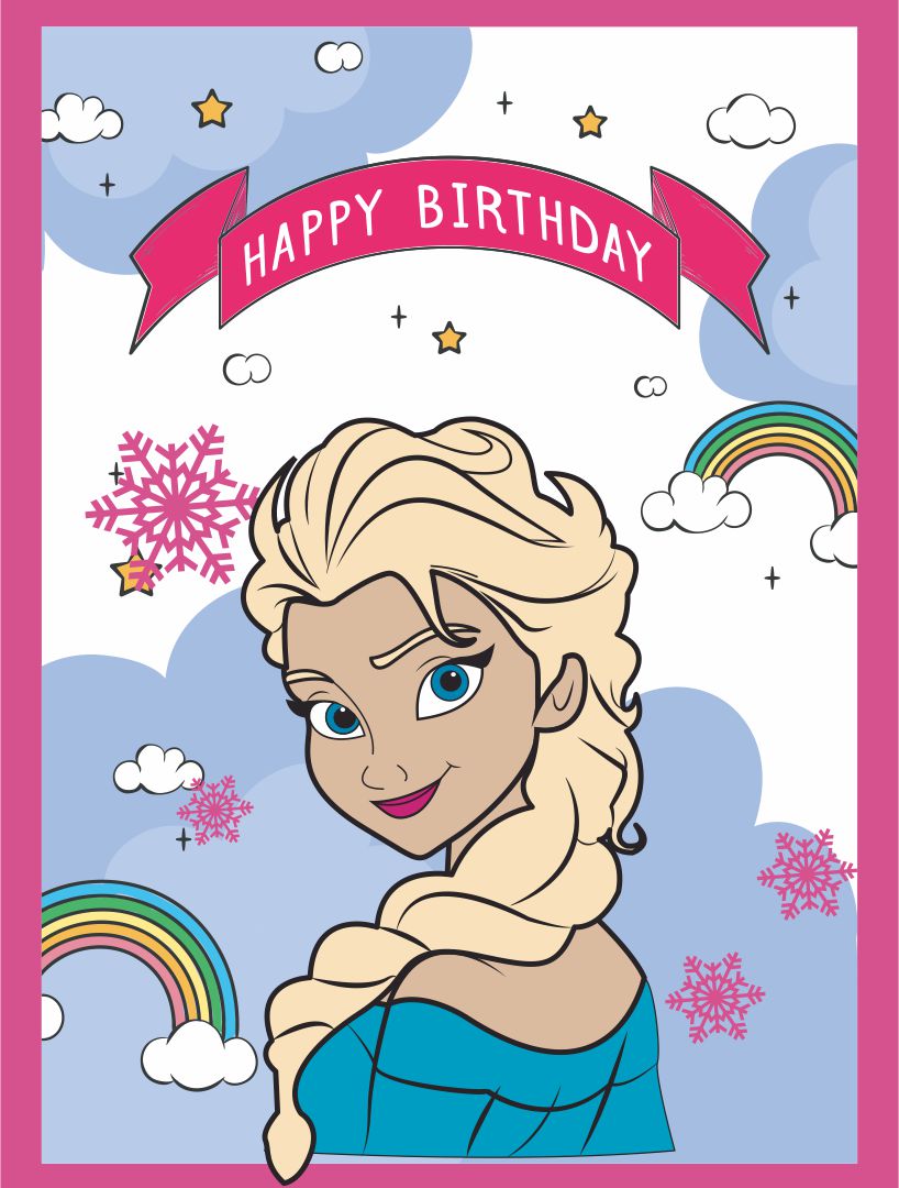 Elsa Frozen Birthday Card