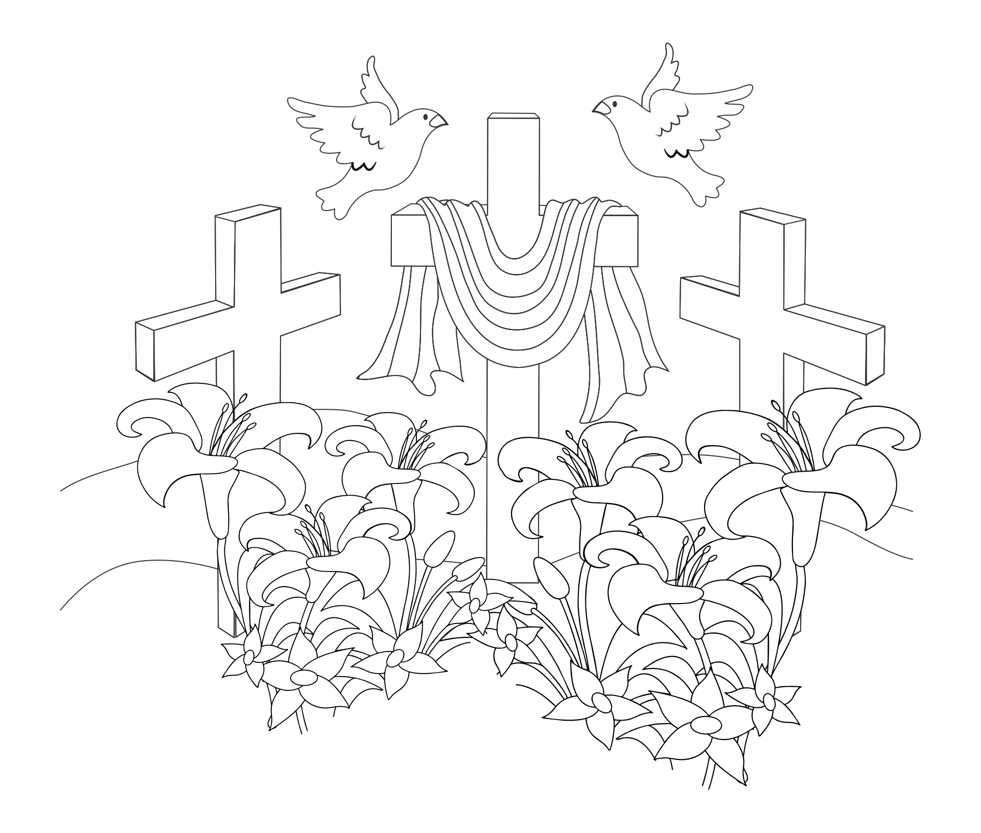 Easter Cross Coloring Pages