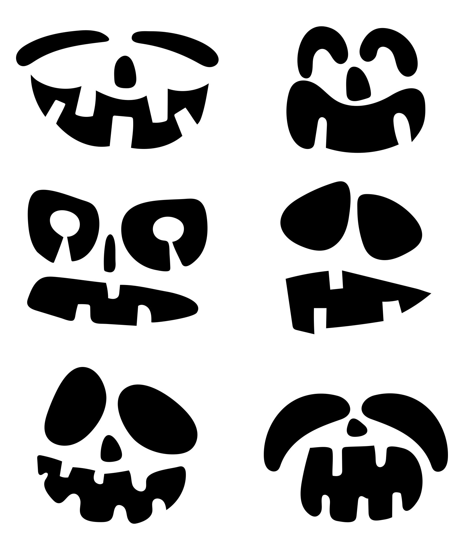 &Easy Printable Pumpkin Stencils