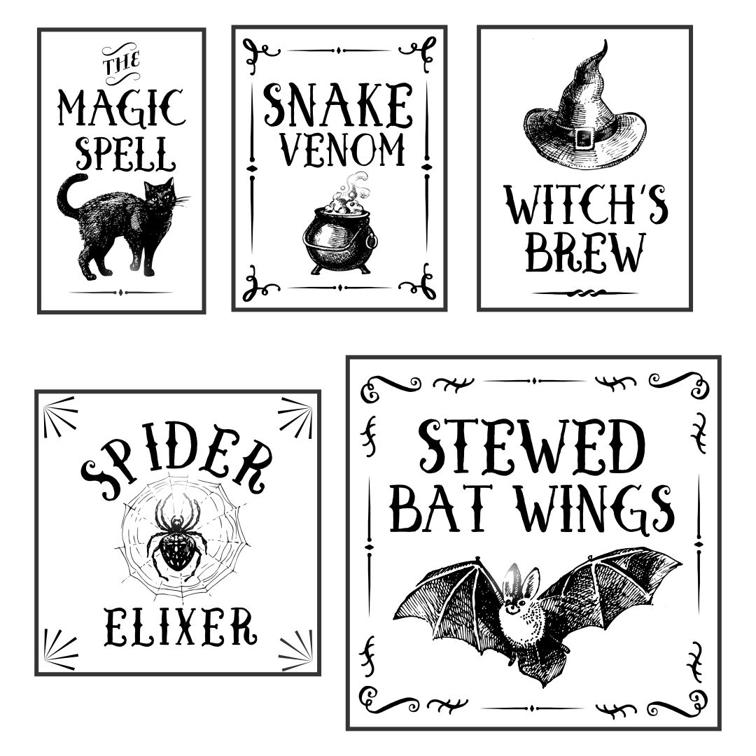 Halloween Witch Potion Labels
