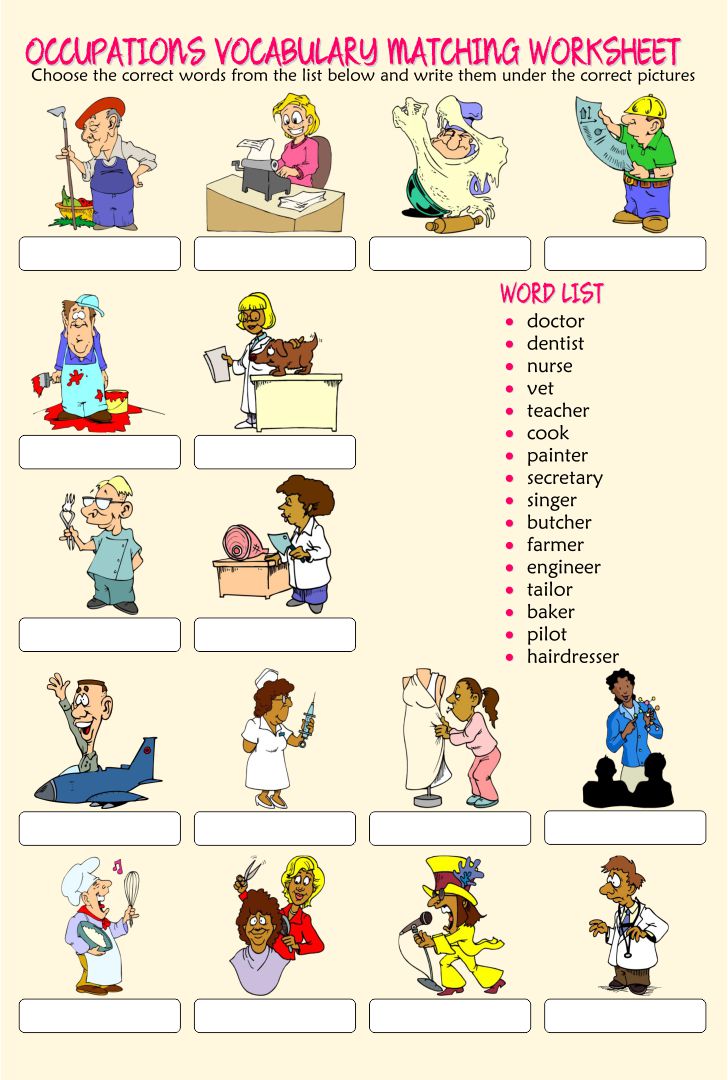 Job Word Search Worksheets