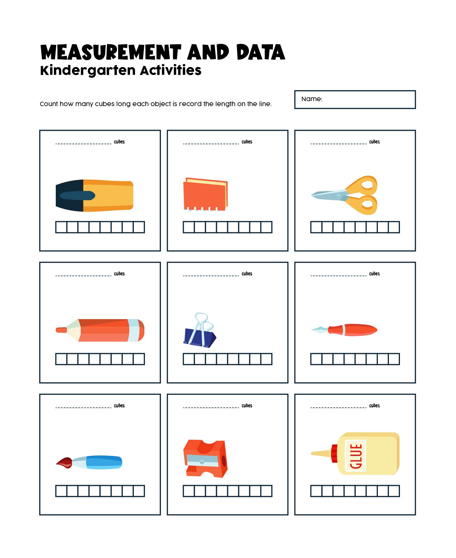 Measurement and Data Kindergarten Activities