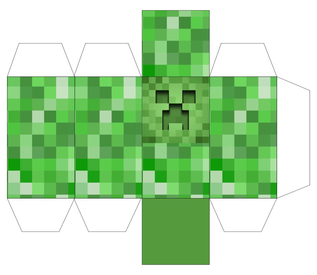 Creeper - Printable Minecraft Creeper Papercraft Template