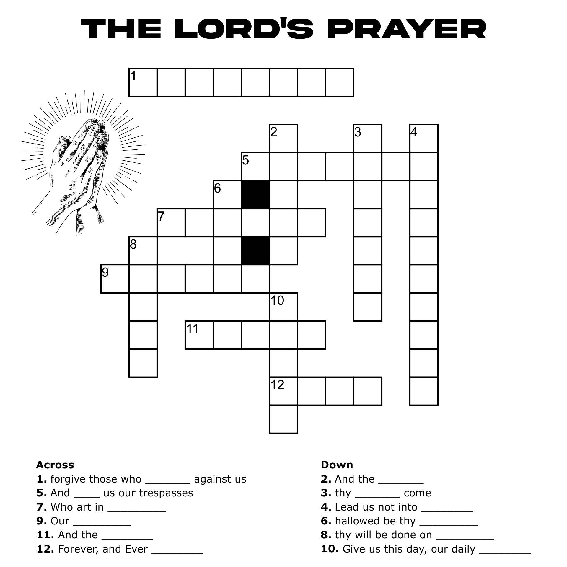 6 best prayer crossword puzzle printable printableecom