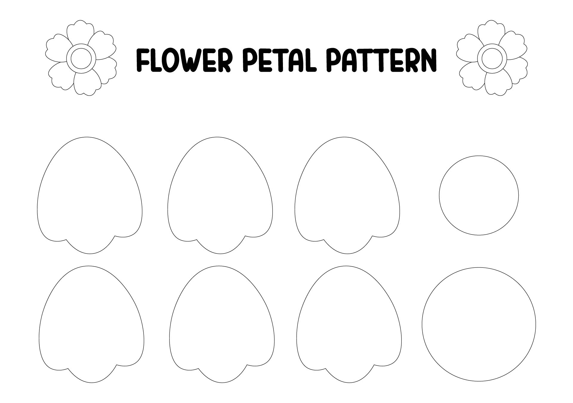 Printable Flower Petal Template Pattern