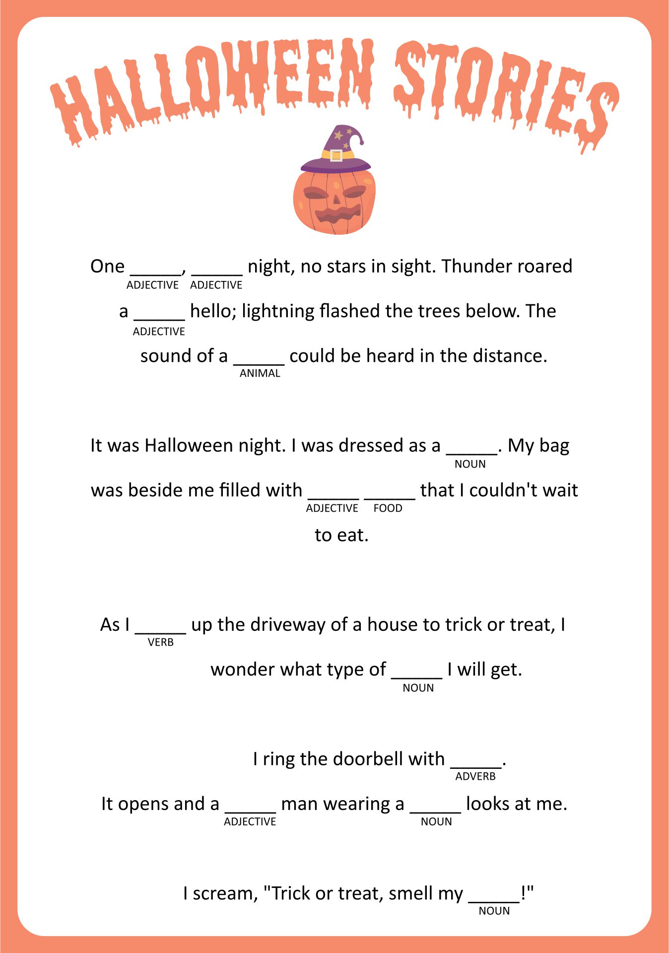 Printable Halloween Stories for Kids