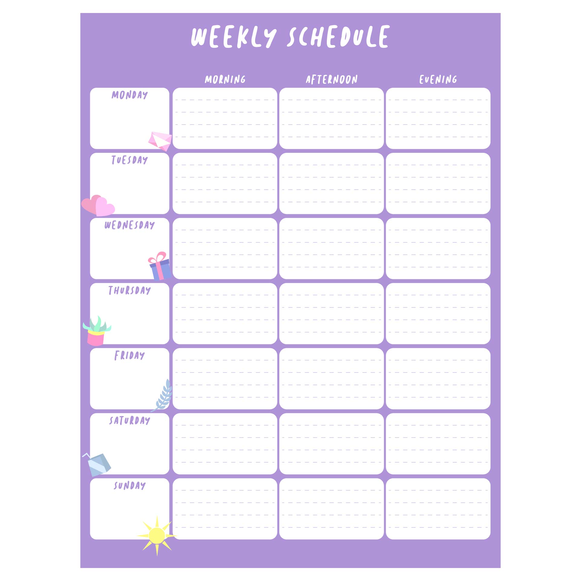 Weekly Calendar Printable