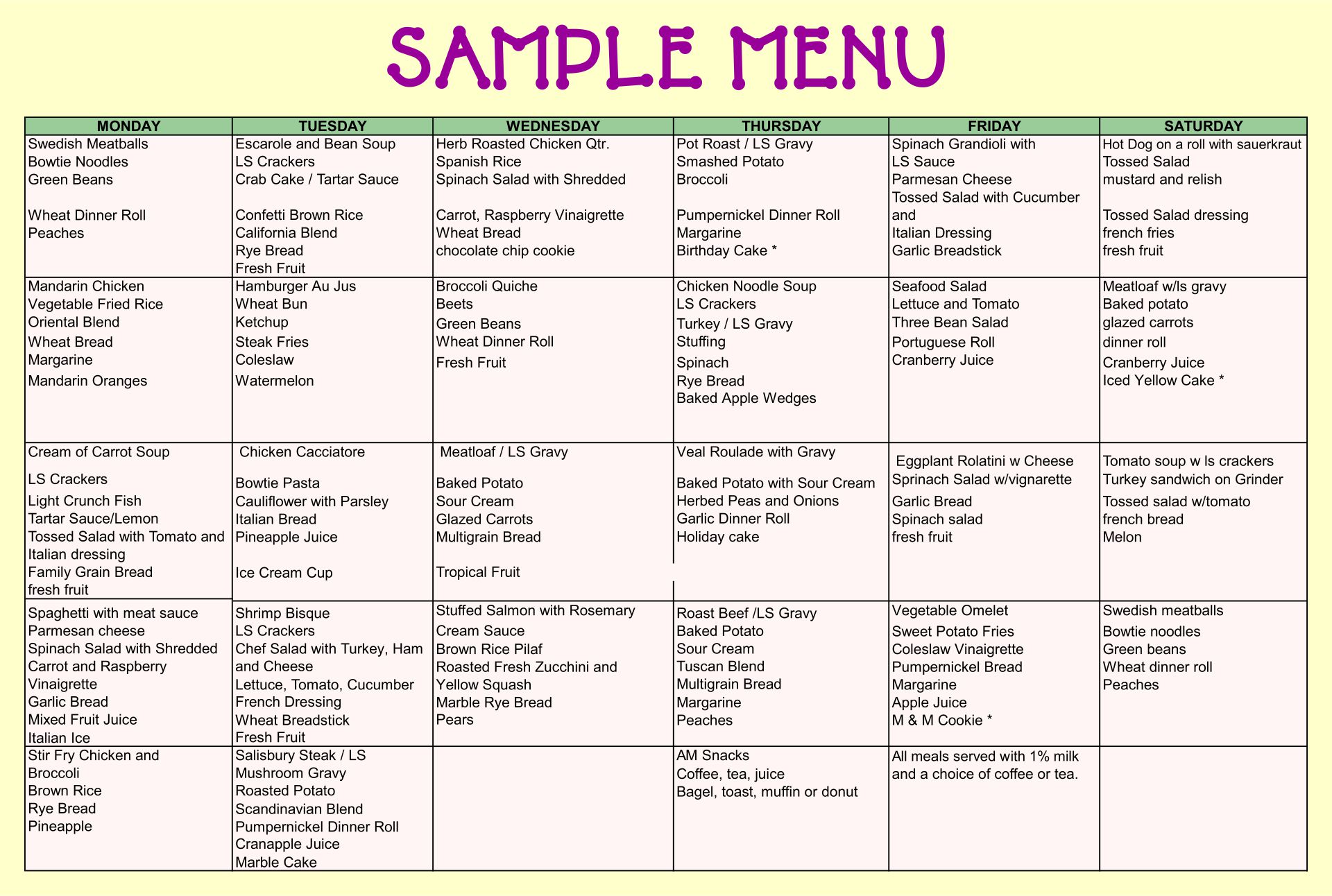 Daycare Menu Template PARAHYENA daycare-menu-template-parahyena