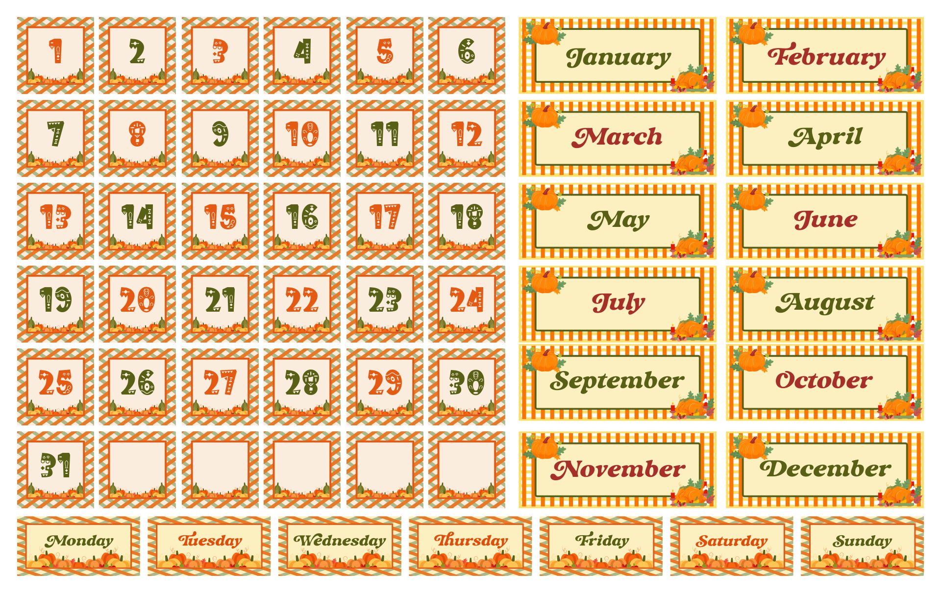 2012 Calendar Printable One Page