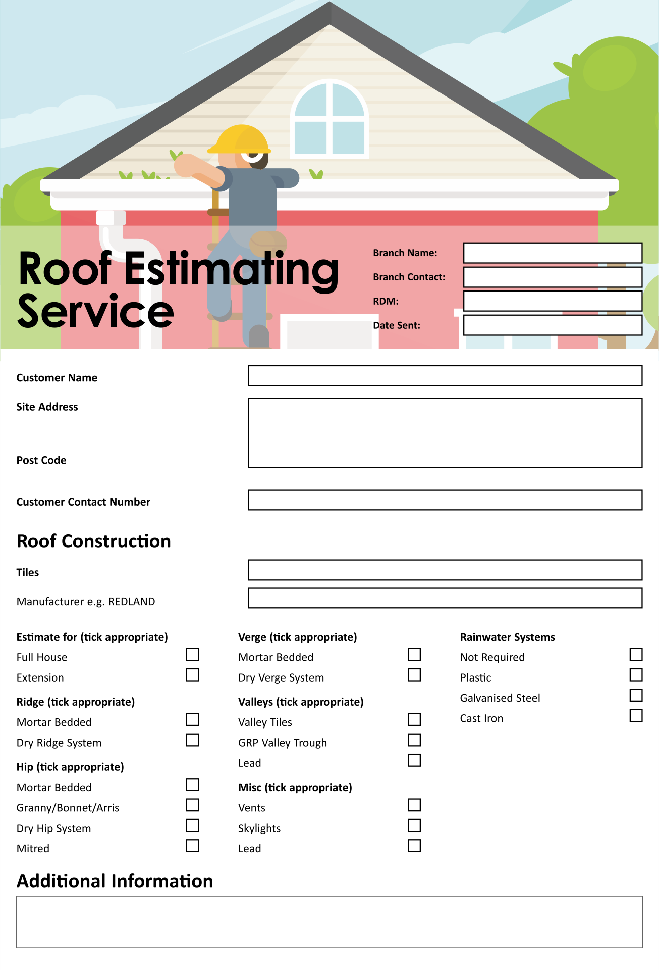 Roofing Estimate Templates Printable