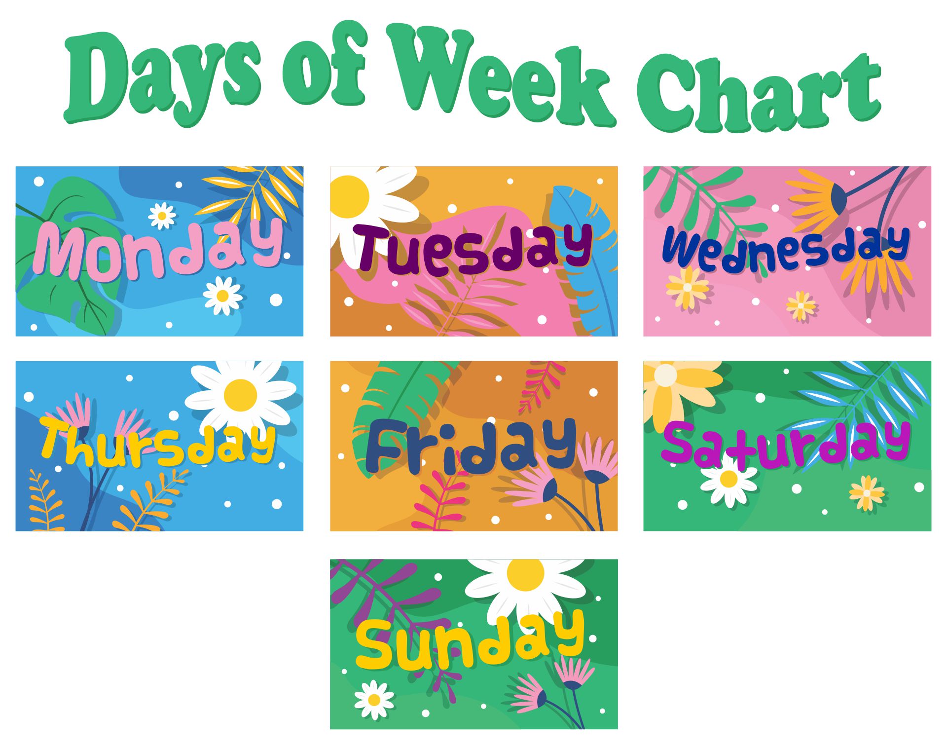 Days of Week Chart Printable