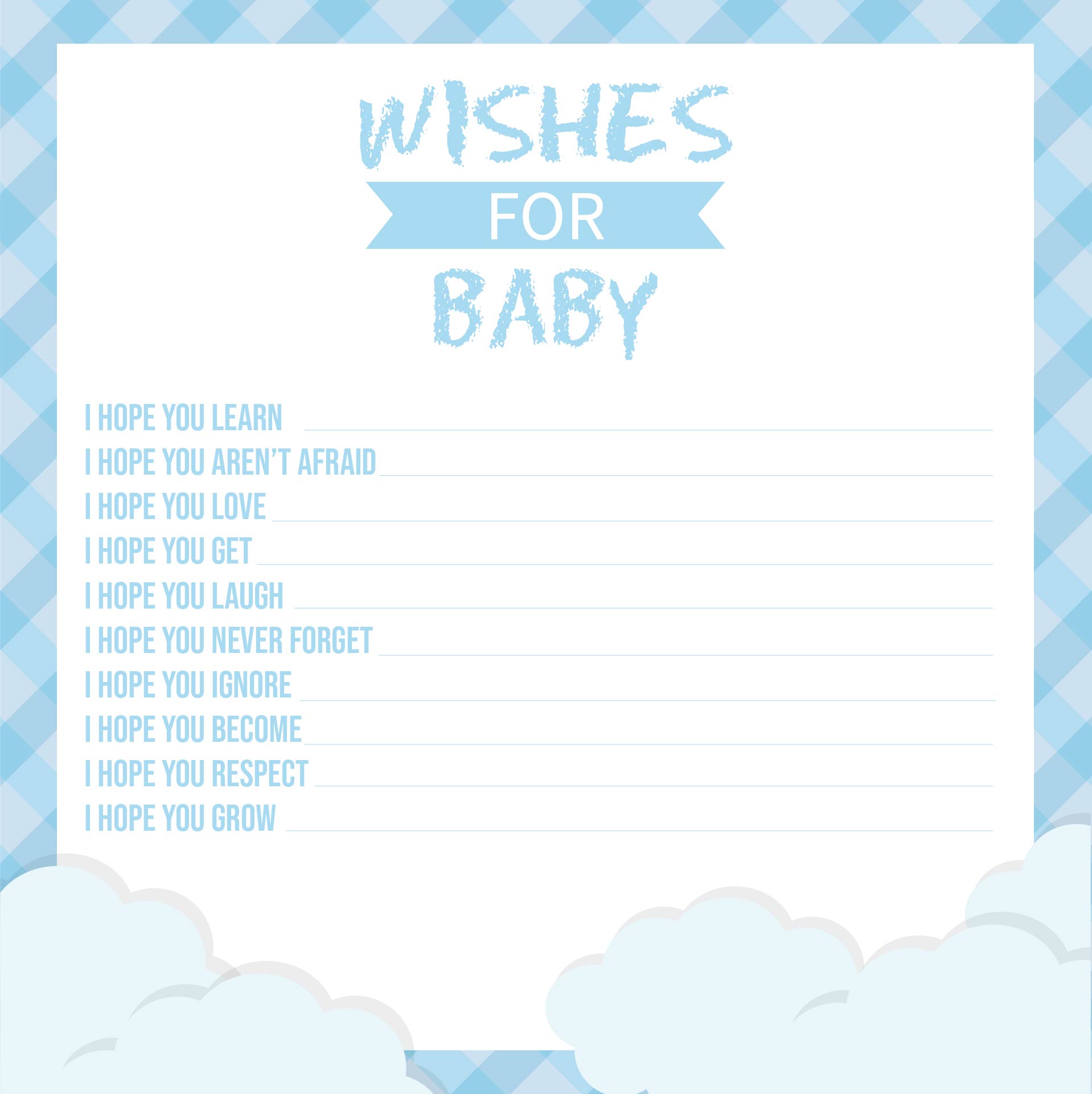Printable Baby Shower Wishes