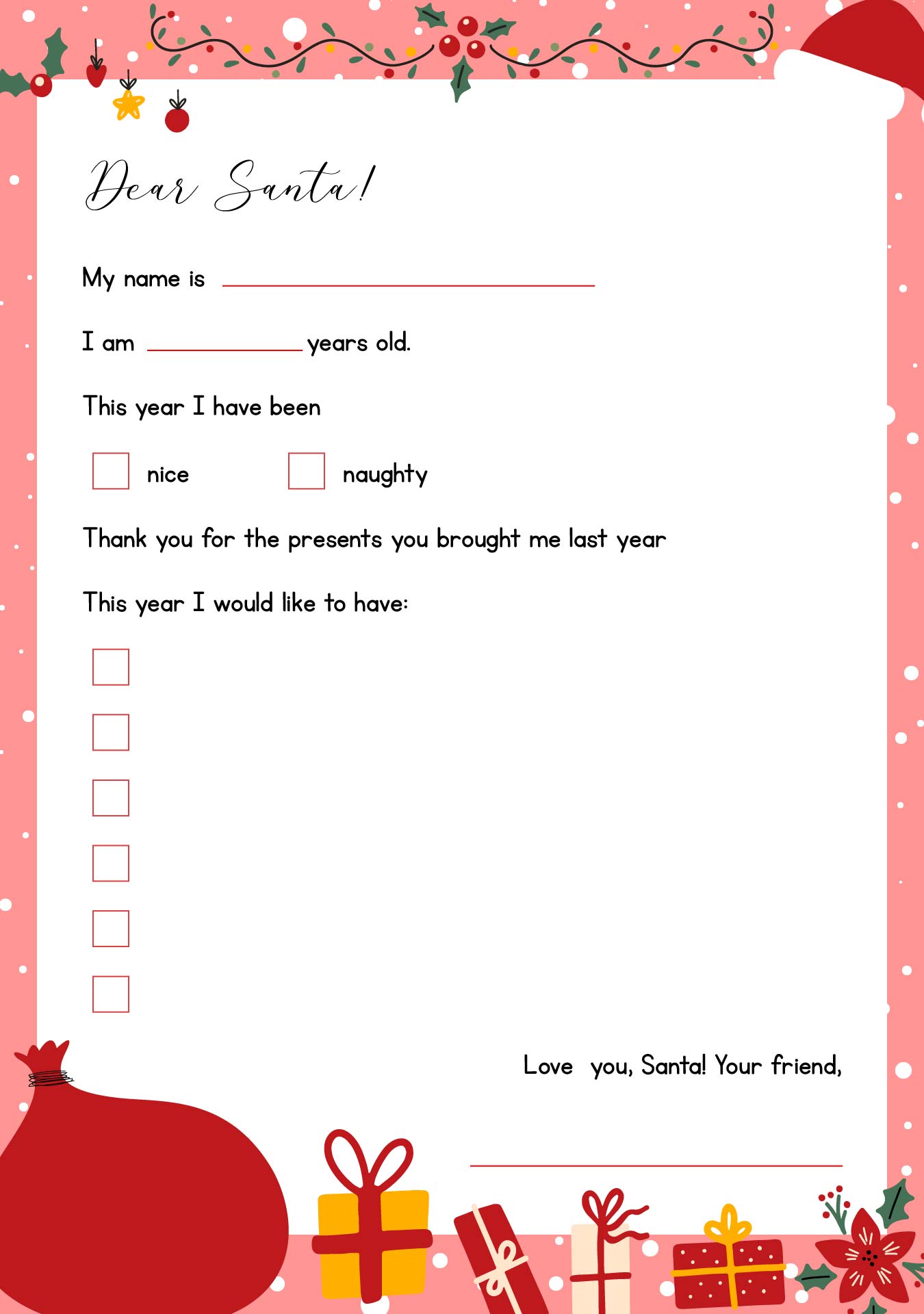9 Best Letters From Santa Christmas Printable 