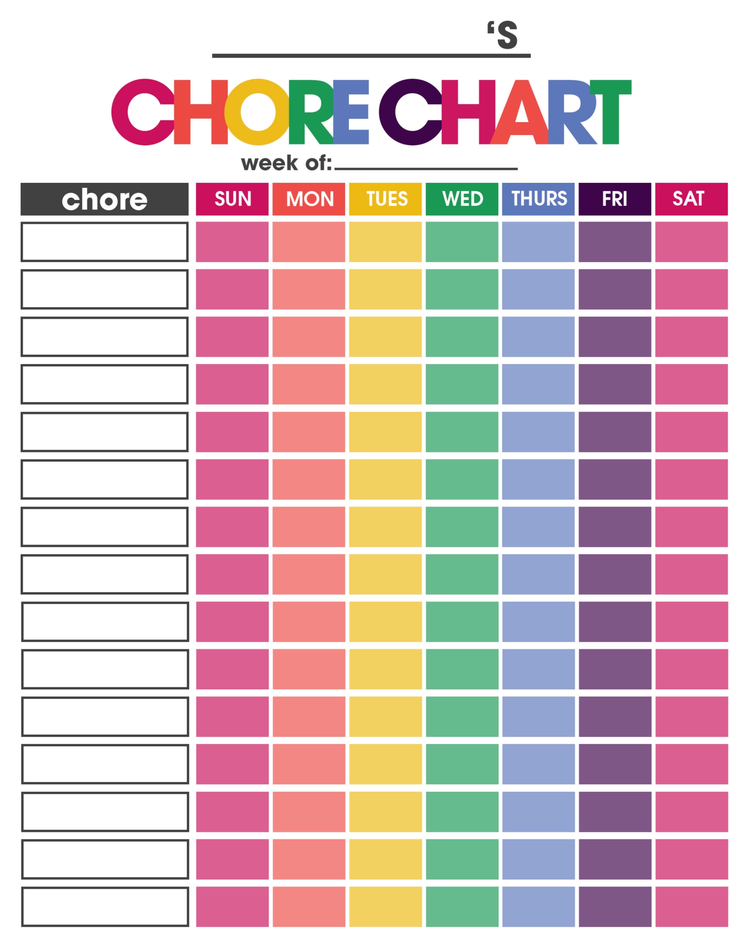 9 Best Printable Household Chore Charts Pdf For Free At Printablee