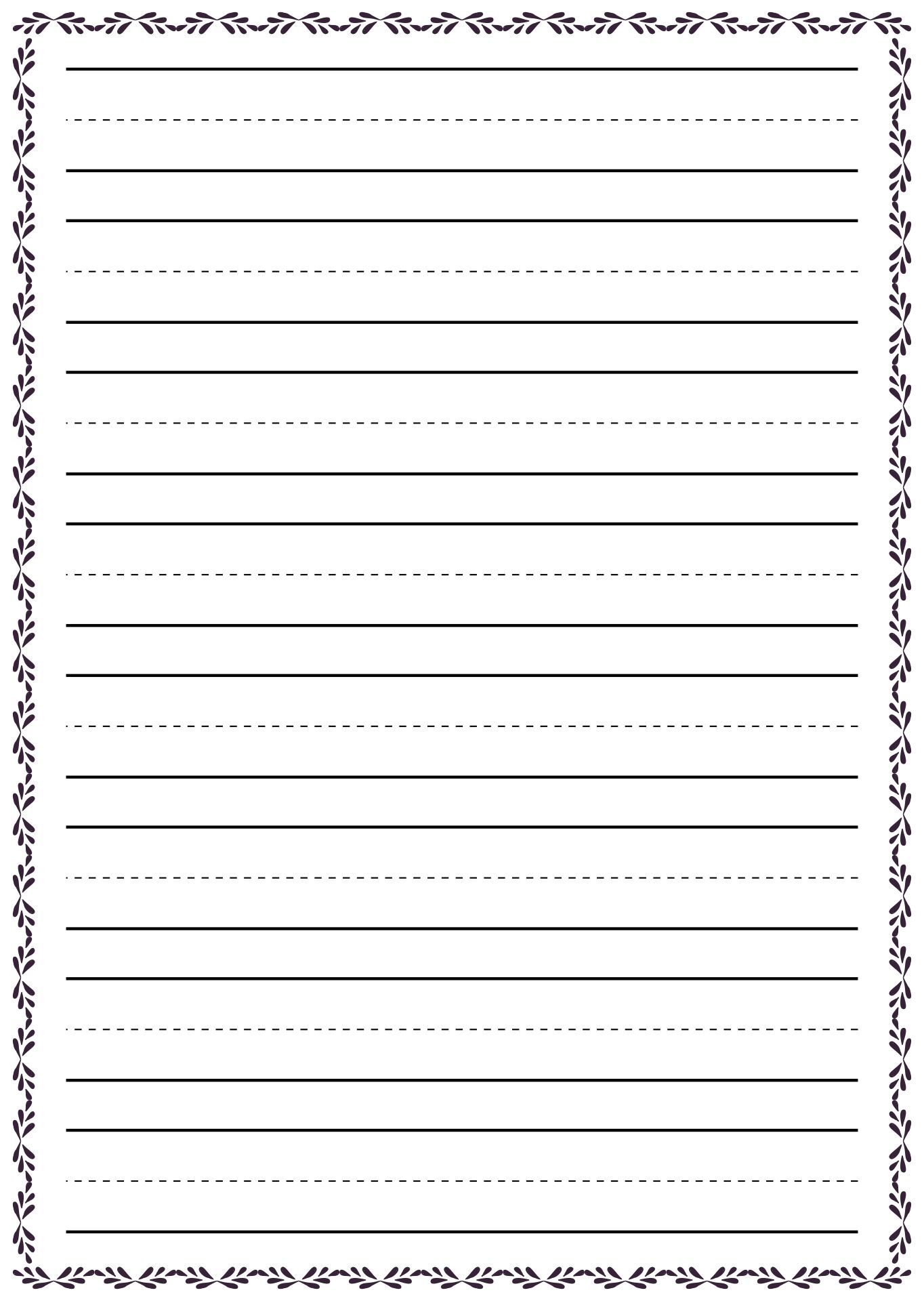 Printable Lined Writing Paper Template