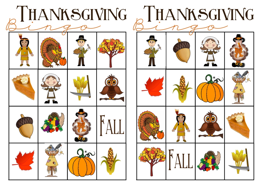 Printable Thanksgiving Matching Games