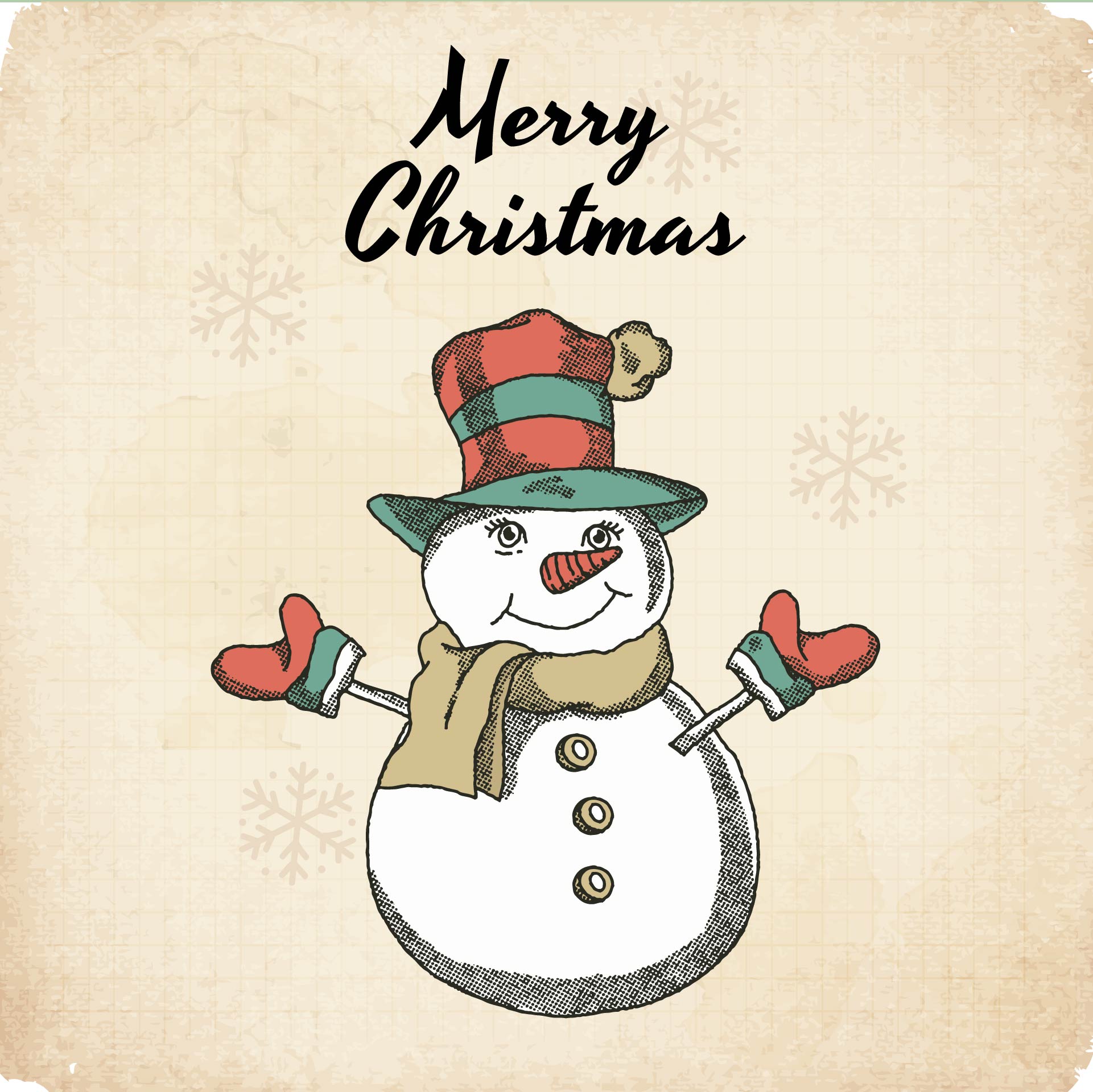 Snowman Vintage Christmas Printables 