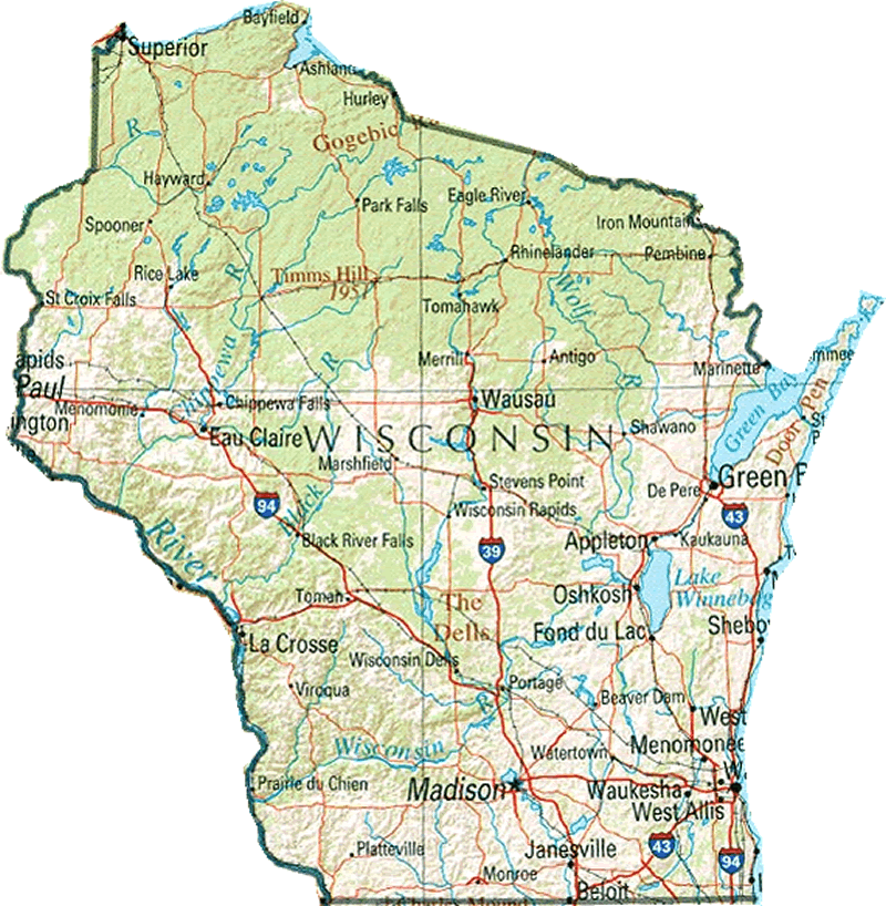 Free Printable Map Of Wisconsin - Free Printable Templates