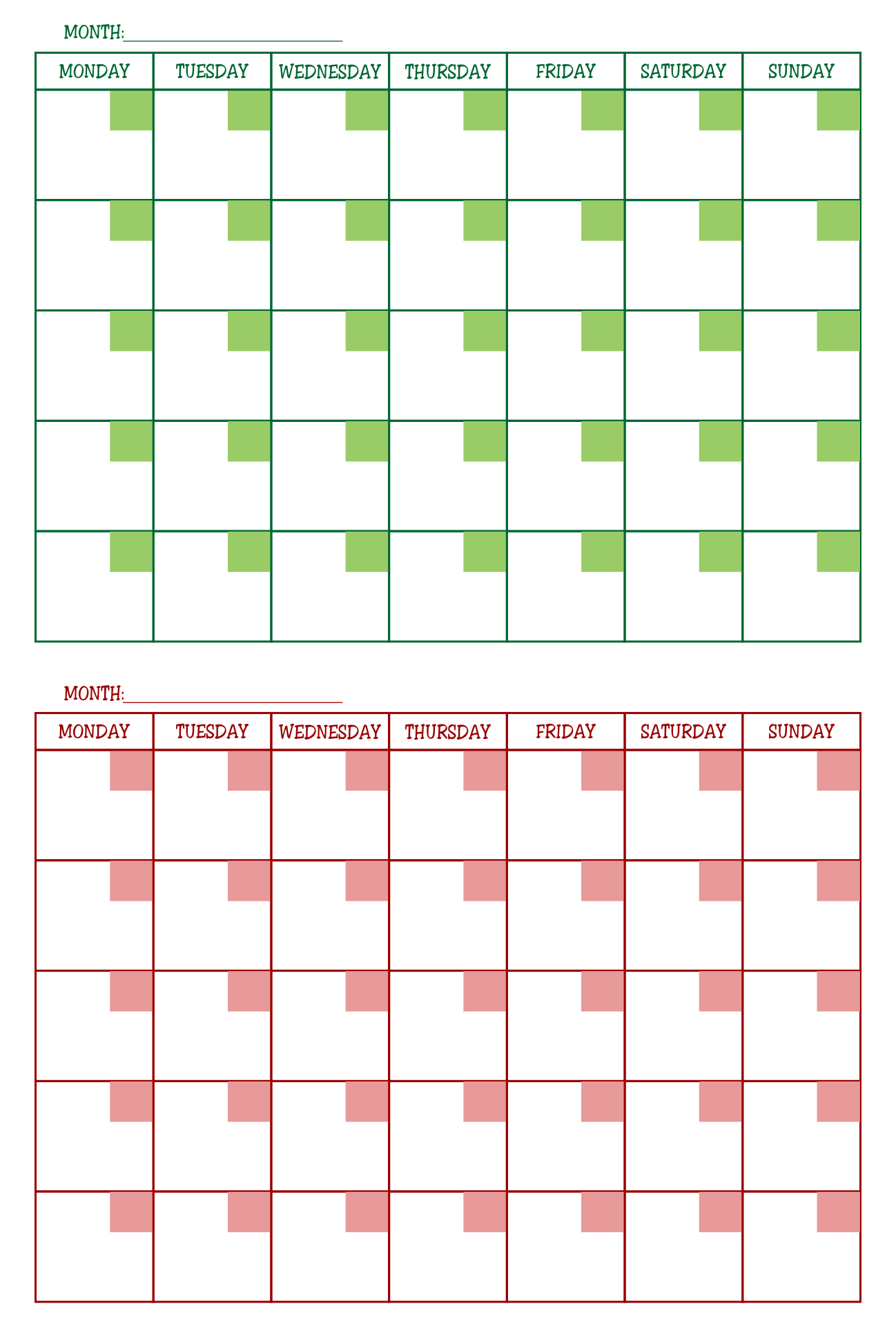 Two Month Calendar Template from www.printablee.com