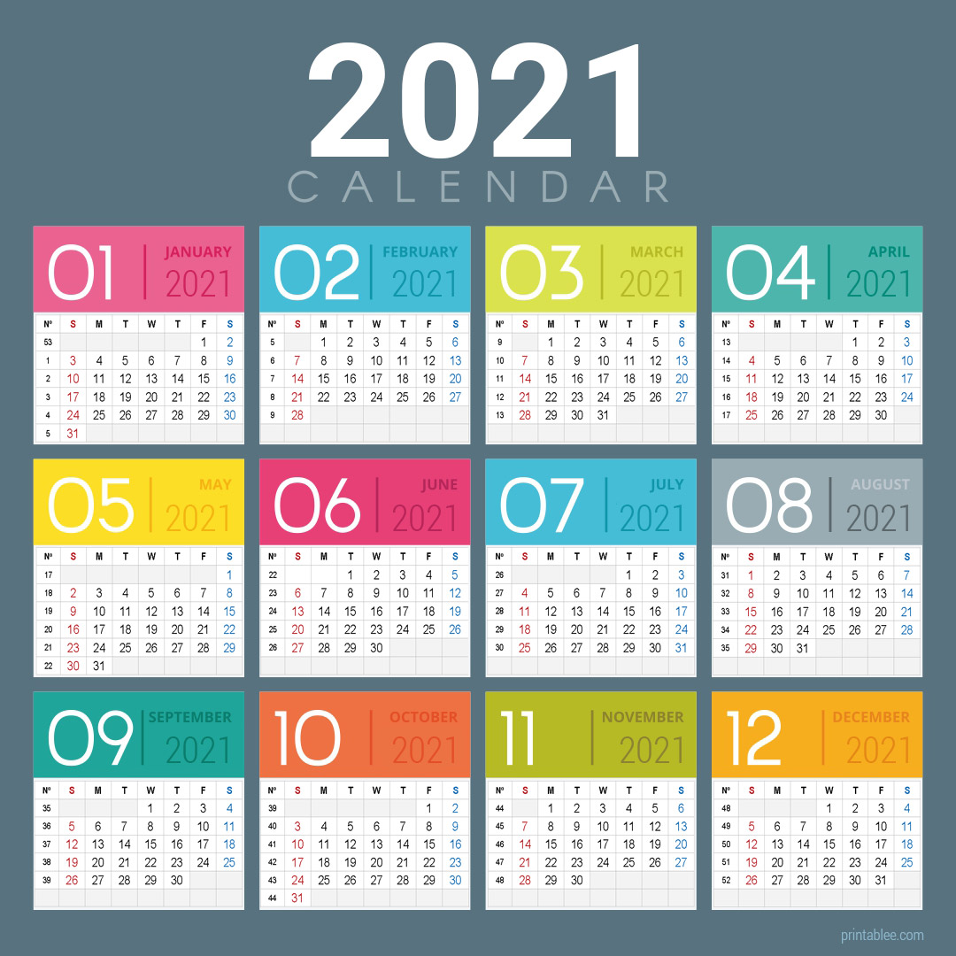 2021 Calendar Printable 