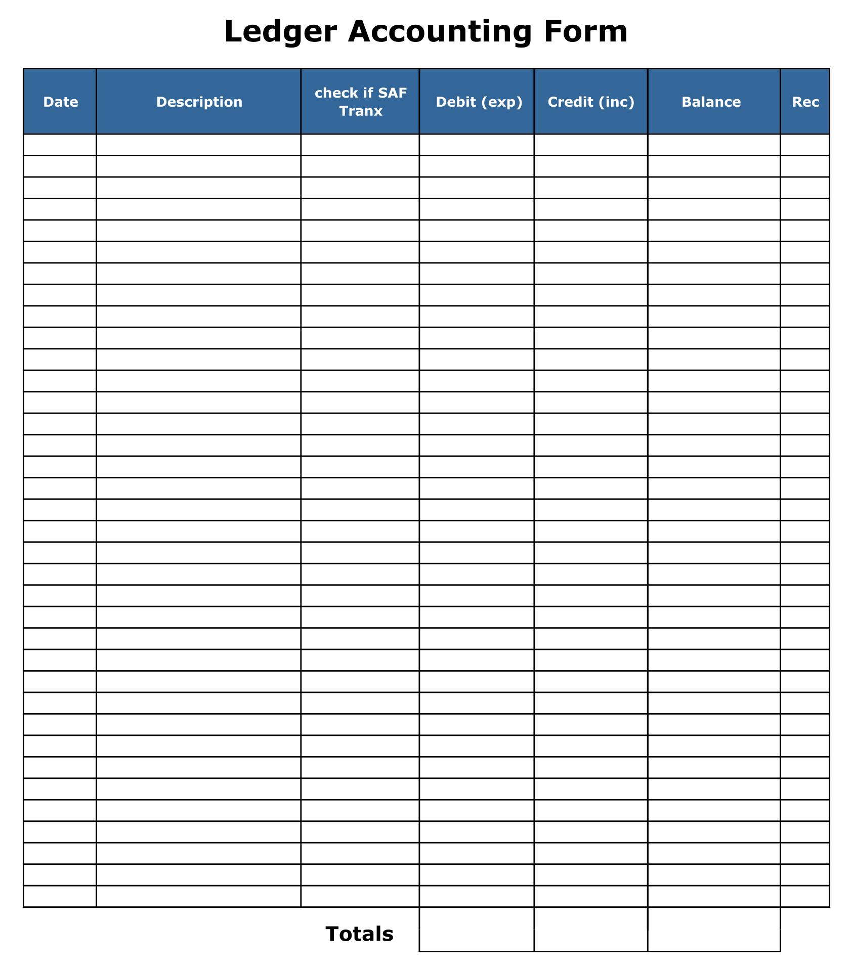 11 Best Accounting Ledger Template Printable - printablee.com For Blank Ledger Template